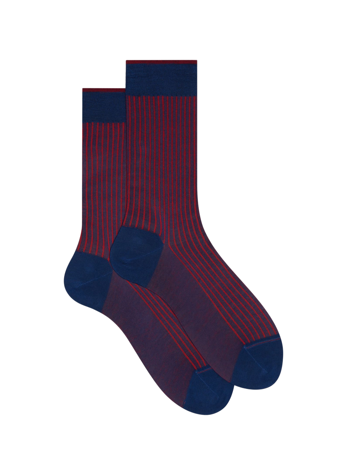 Gestreifte halbhohe Baumwollsocken GALLO Blau