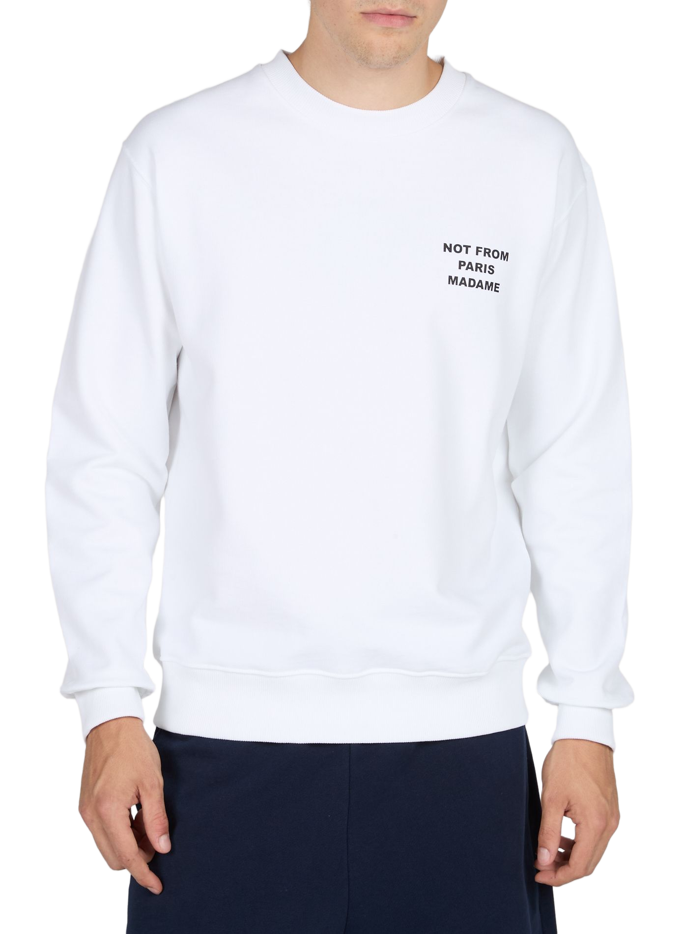 Slogan cotton sweatshirt DROLE DE MONSIEUR White