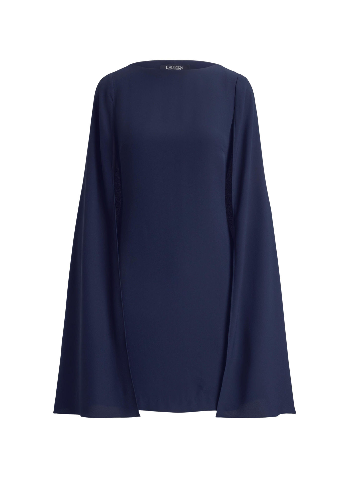 Robe courte slim à cape  LAUREN Bleu