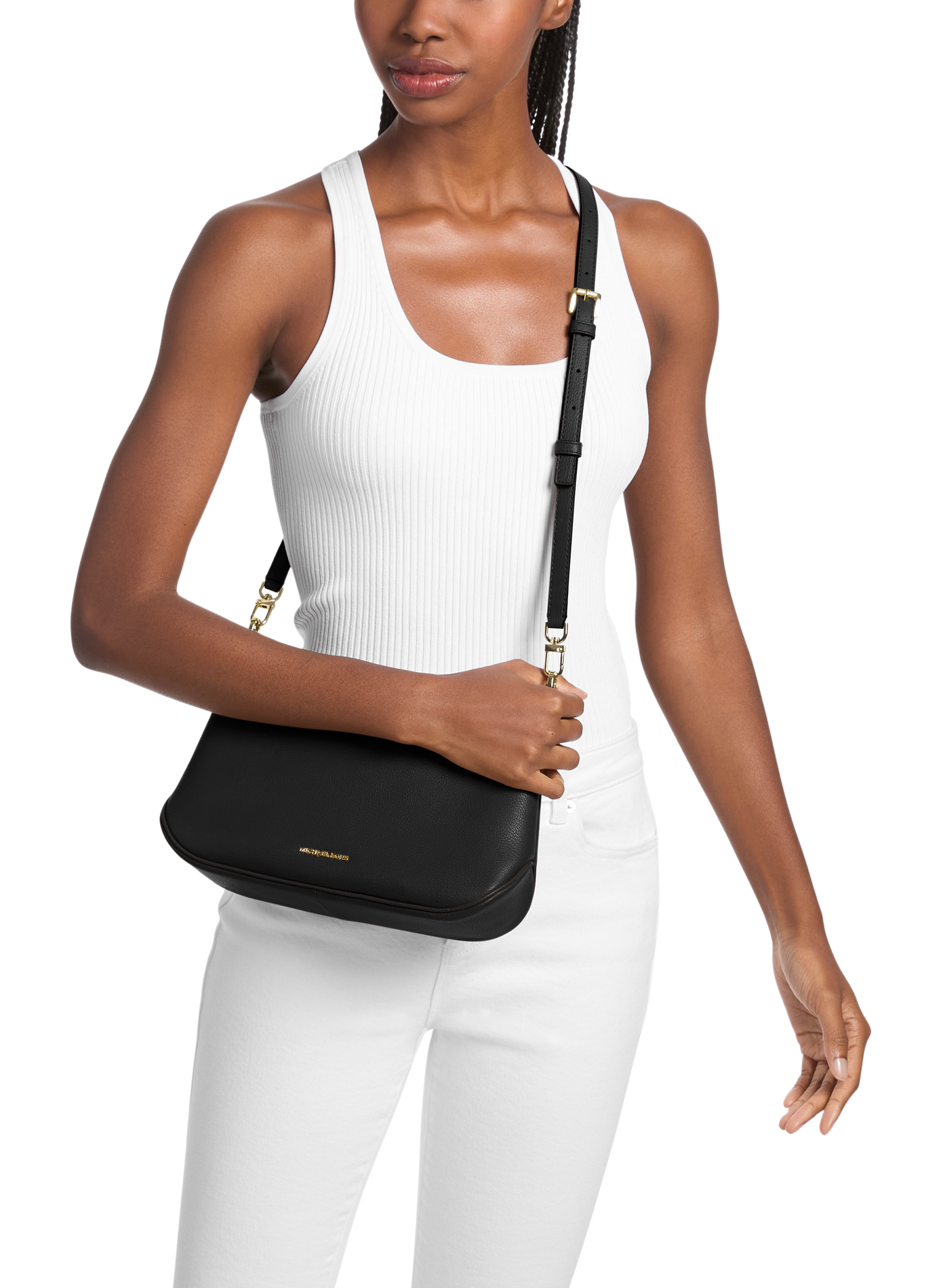 Sac à bandoulière Jet Set en cuir MICHAEL KORS Noir