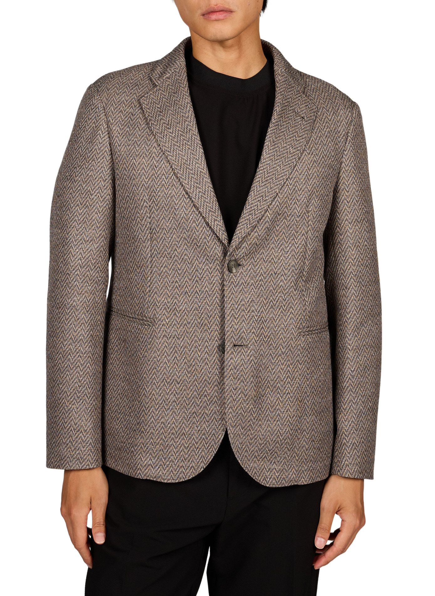 Blazer droit à motif EMPORIO ARMANI Beige