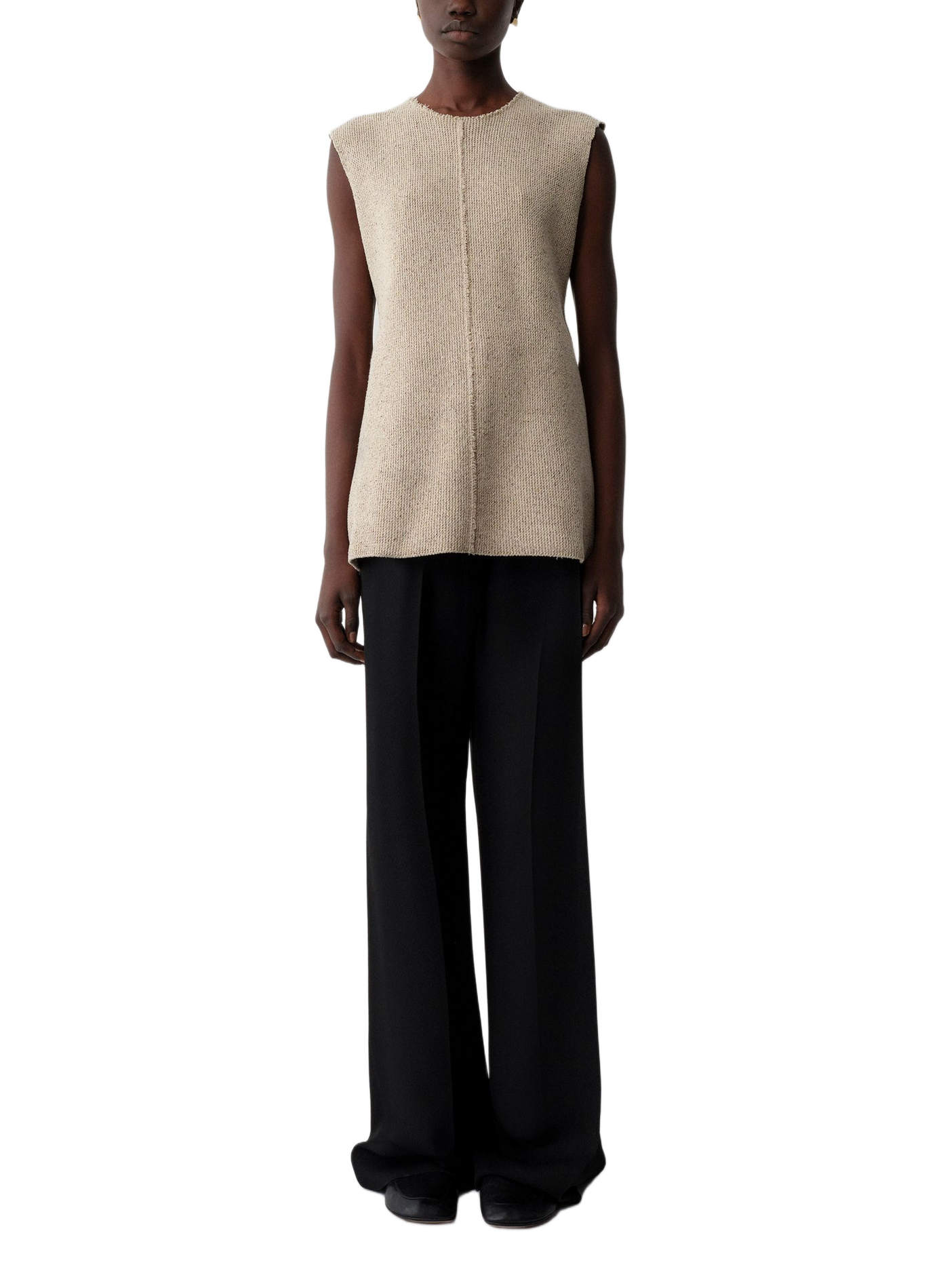 Sleeveless silk top CALVIN KLEIN COLLECTION Beige