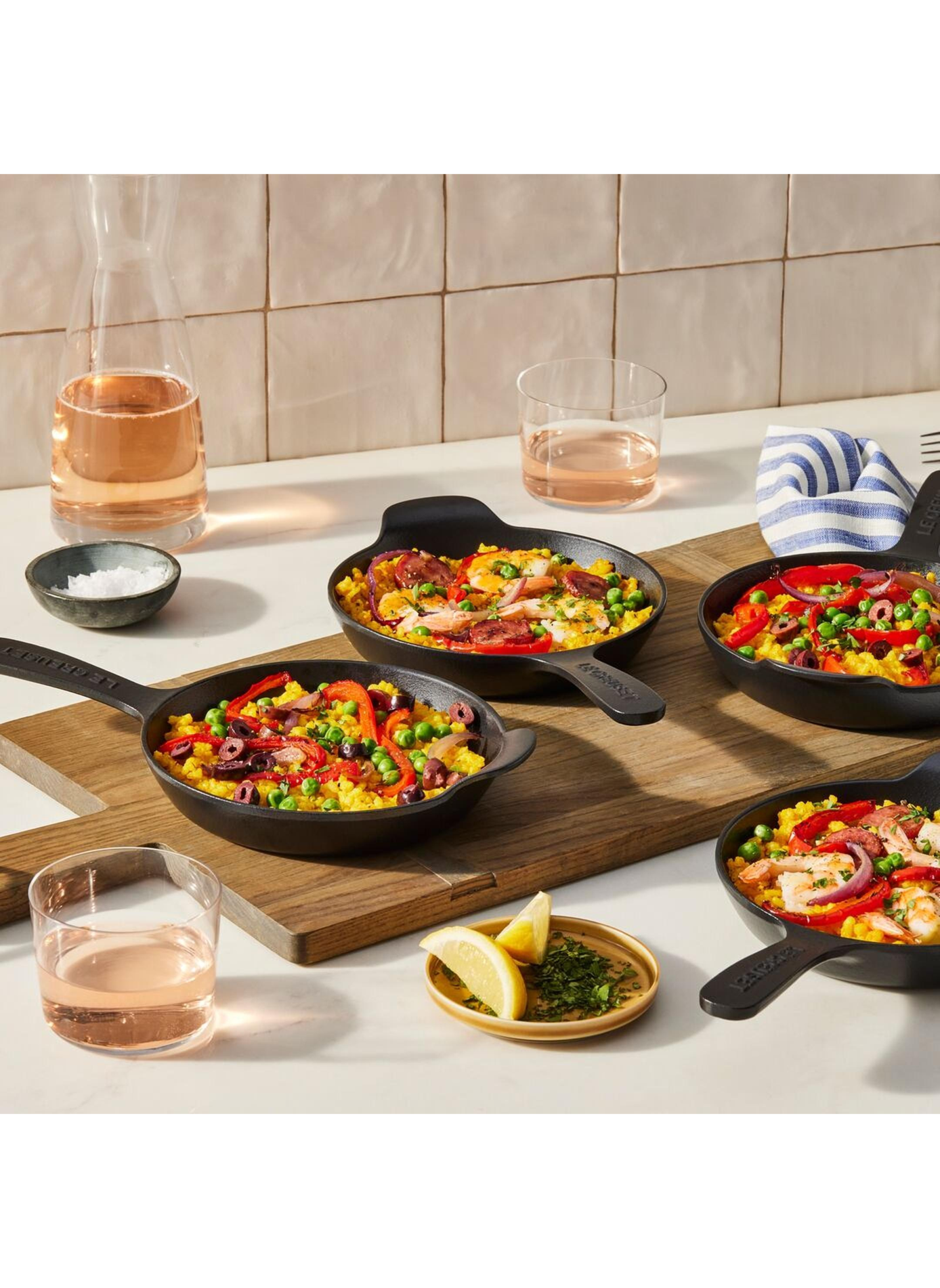 Set of 4 mini Gourmand cast iron pans LE CREUSET Black
