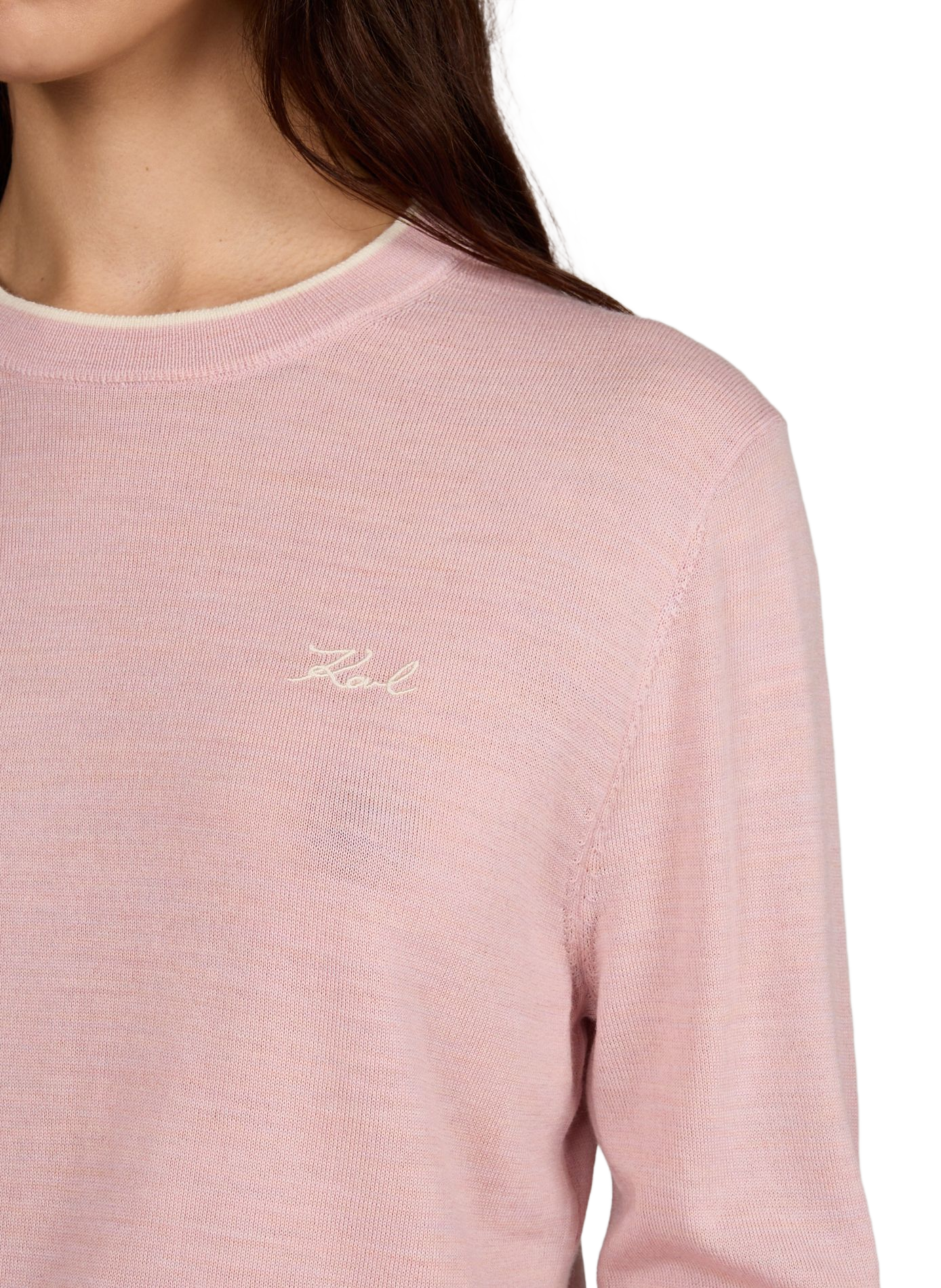 Merino wool jumper KARL LAGERFELD Pink