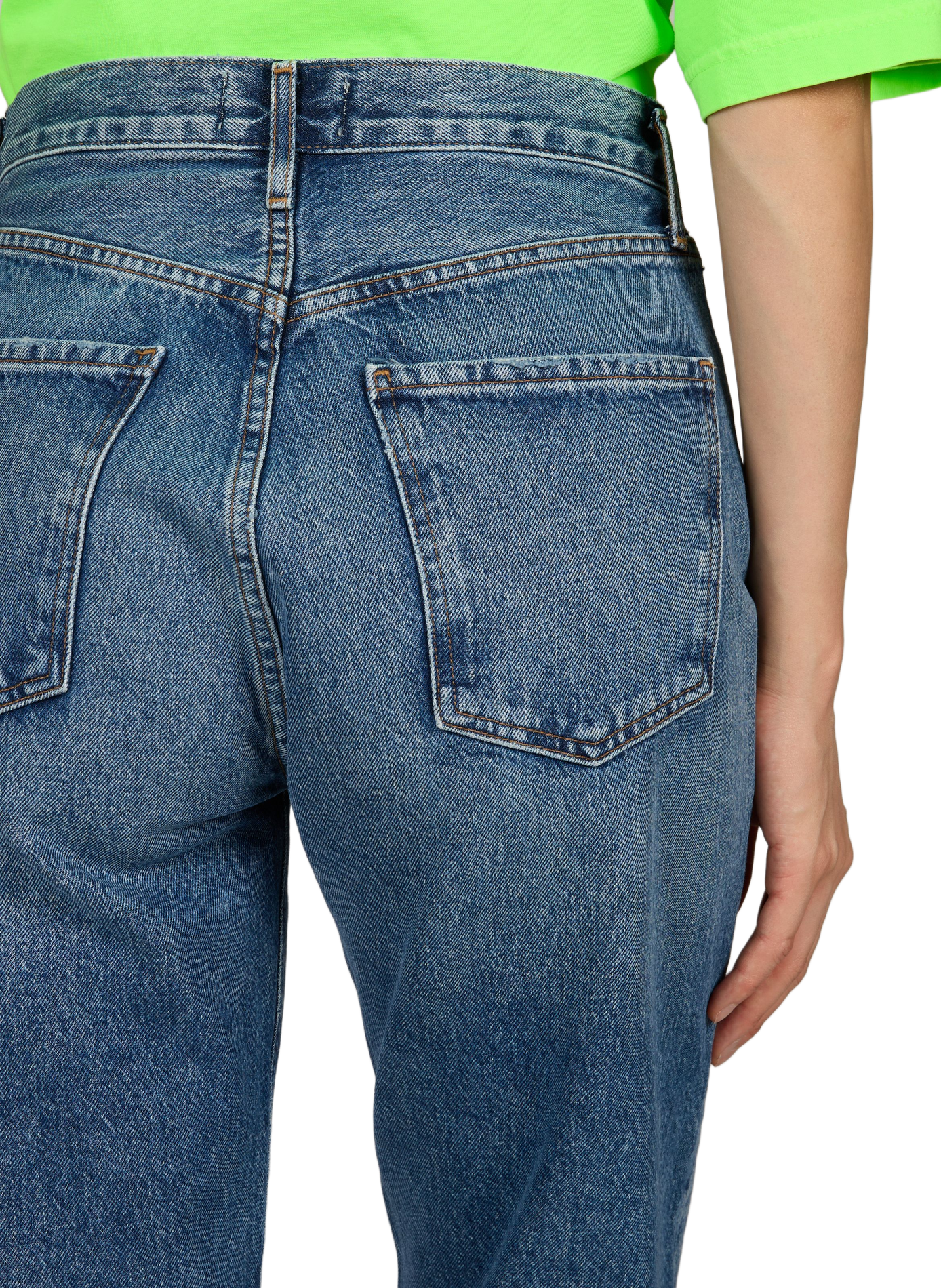 Jeans large Ren en coton AGOLDE Bleu