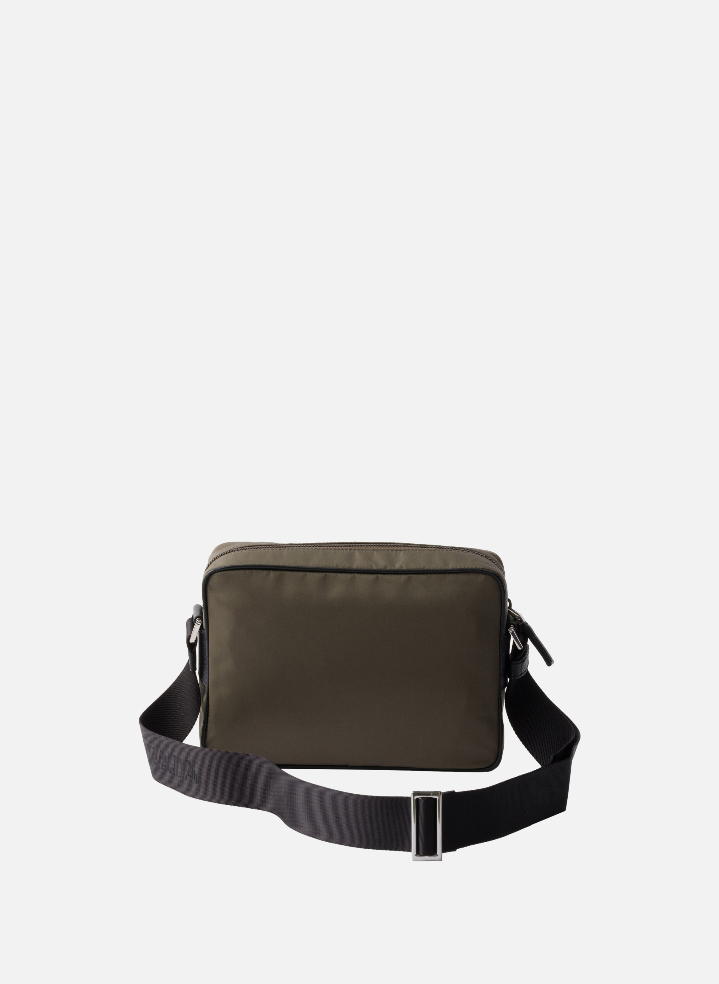 Sac porté épaule en re-nylon et saffiano PRADA Gris