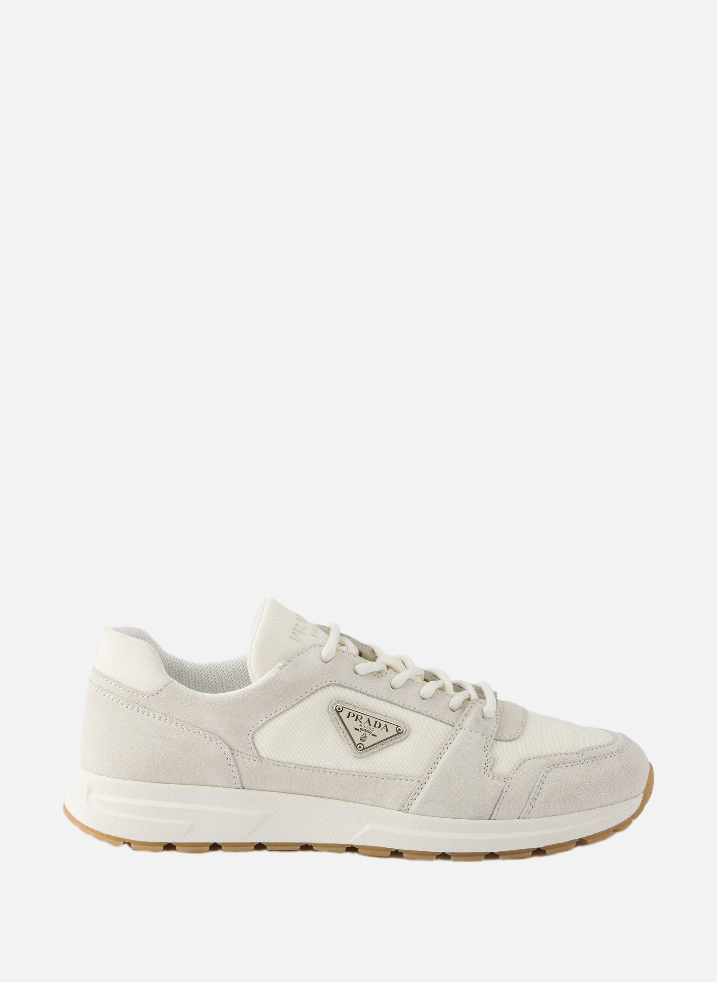 Sneakers prax en daim et re-nylon PRADA Beige