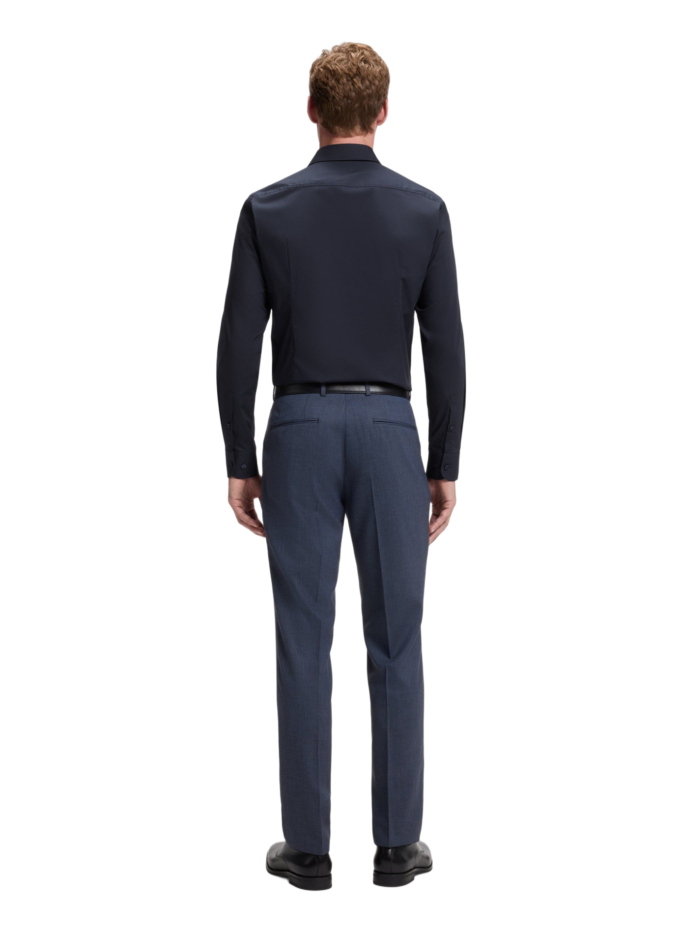 Chemise slim en coton mélangé BOSS Blauw