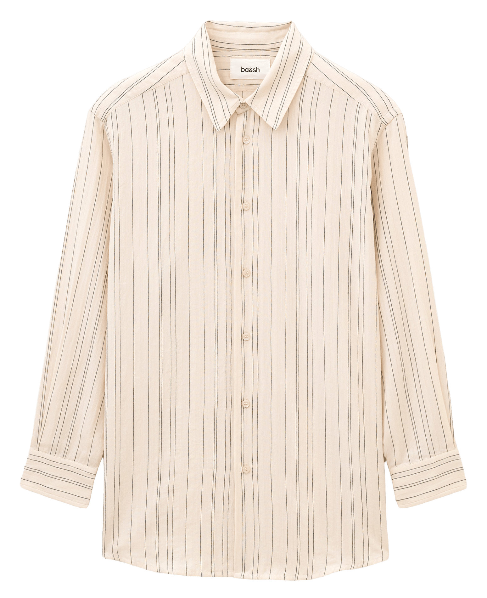 Chemise droite rayée en coton sisa BA&SH Beige