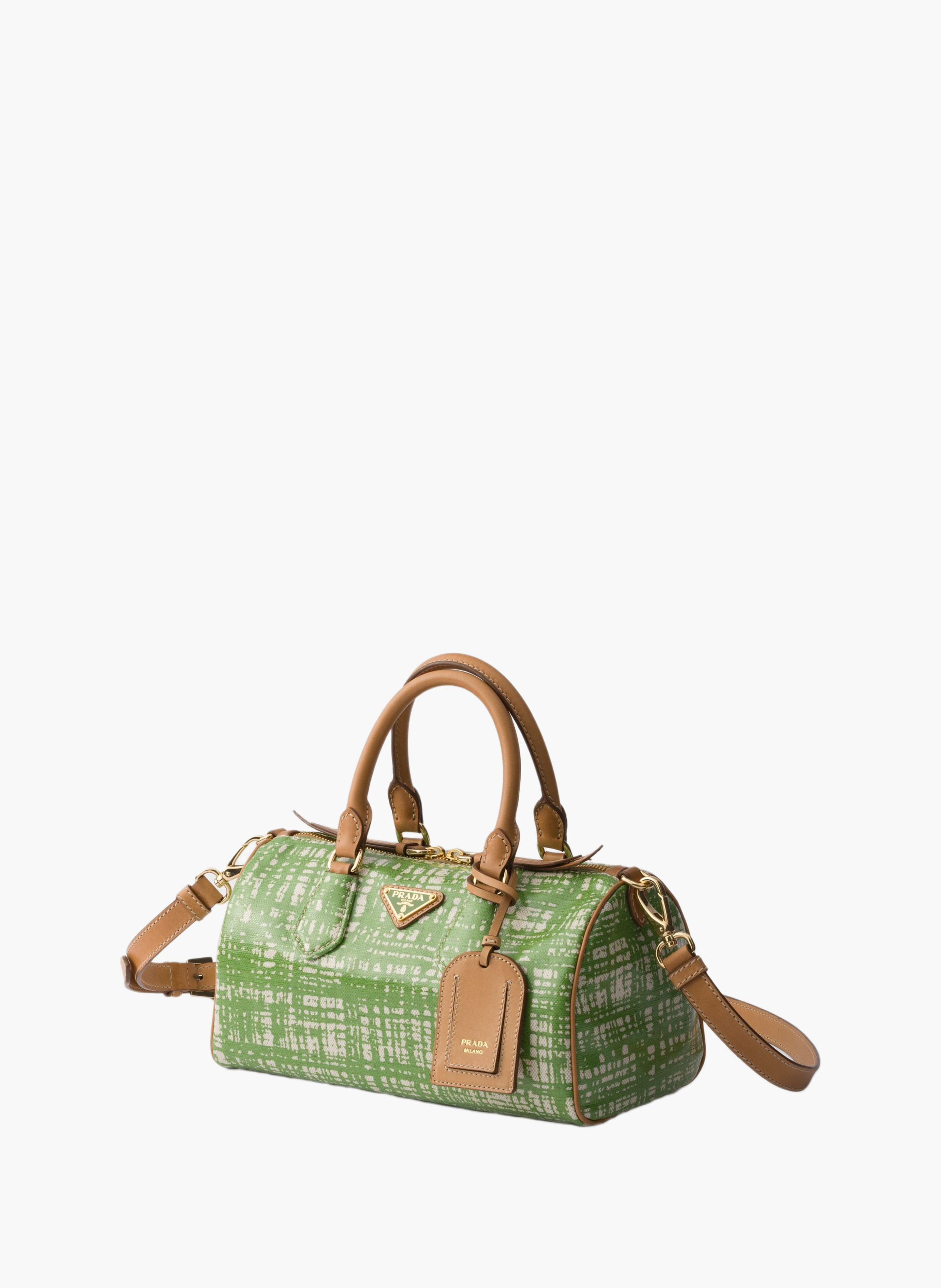 Petit sac à main prada evasion en mélange de lin e PRADA Vert
