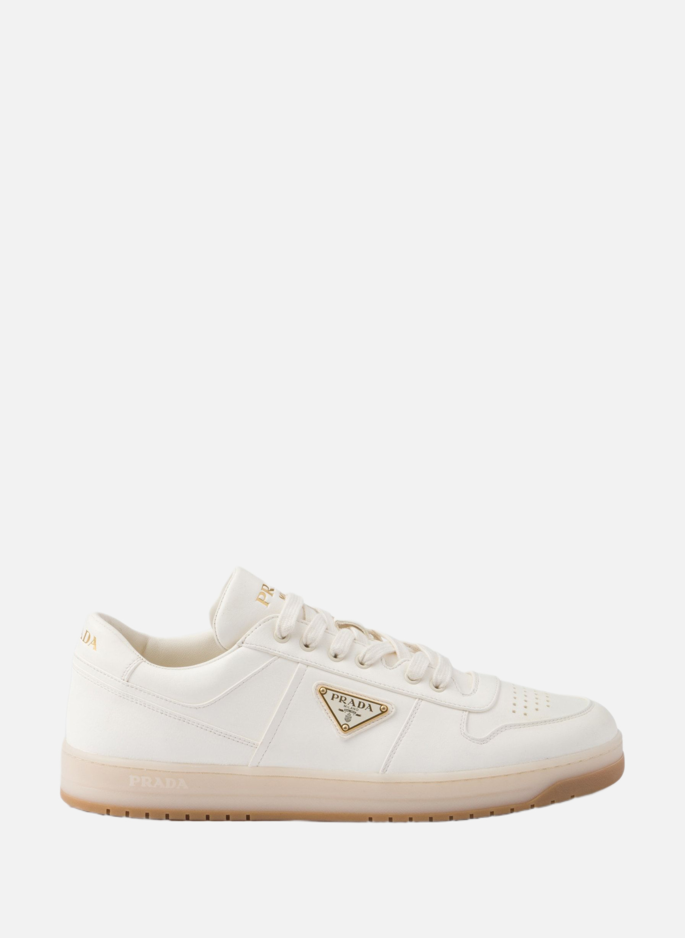 Sneakers downtown en cuir nappa PRADA Beige