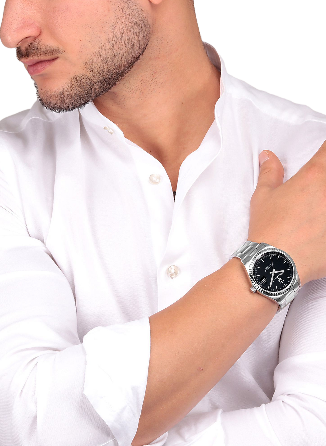 Montre quartz en acier inoxydable MASERATI Noir