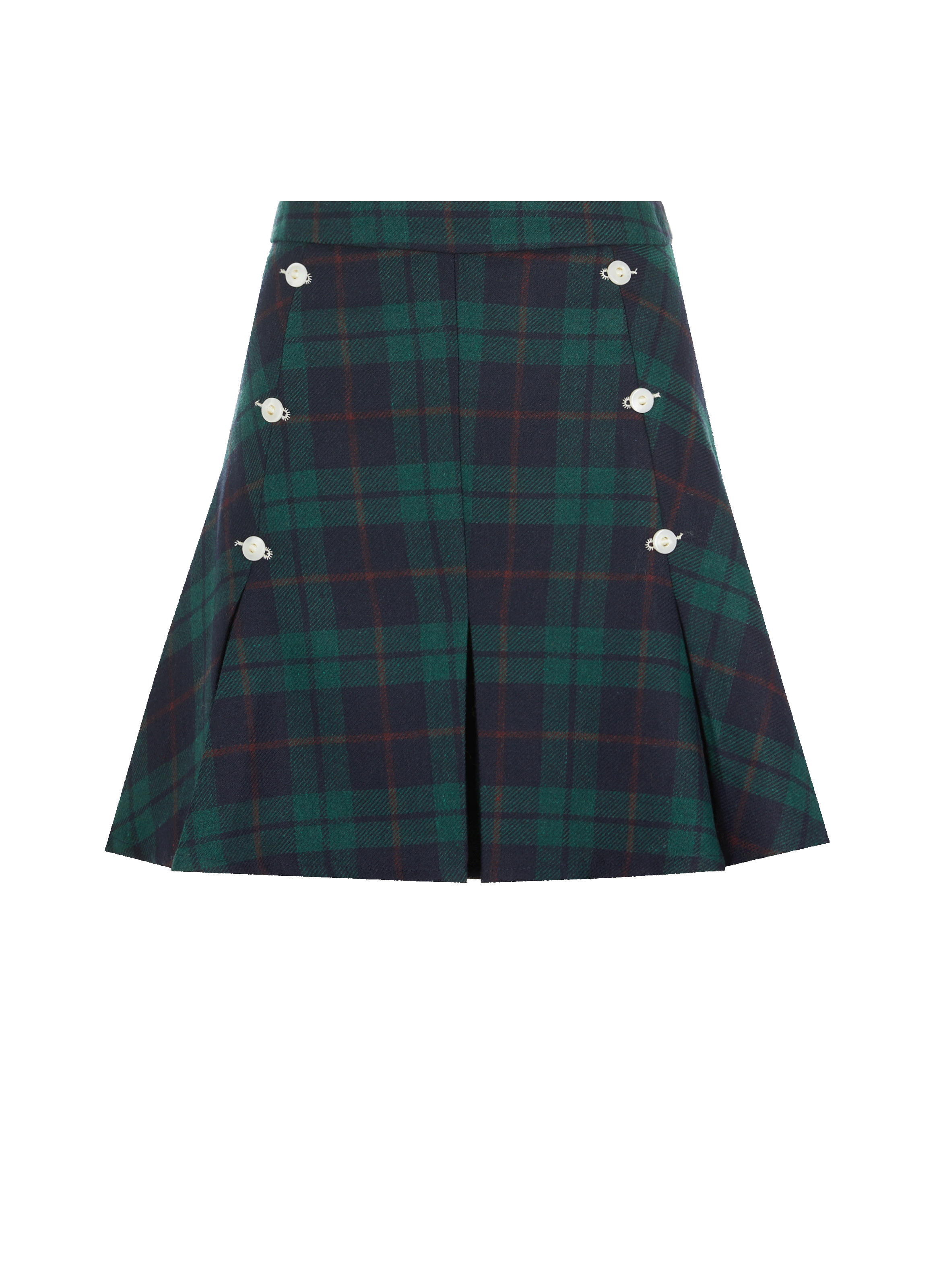 Mini jupe à carreaux en laine mélangée