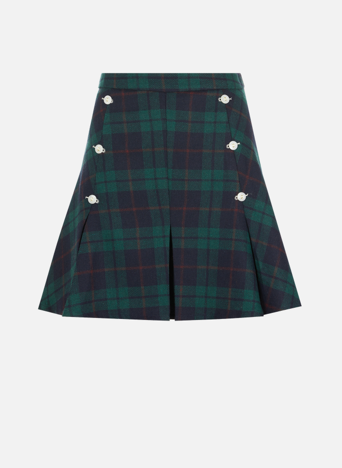 Check wool-blend mini skirt SALUT BEAUTÉ
