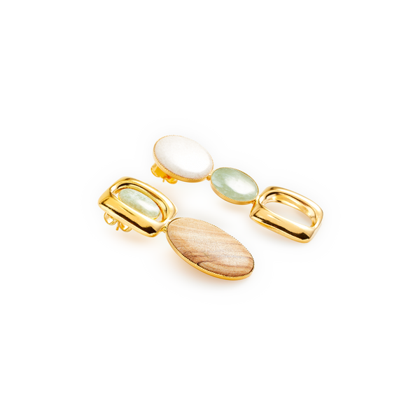 D'estree Mia Brass Link Earrings In Gold