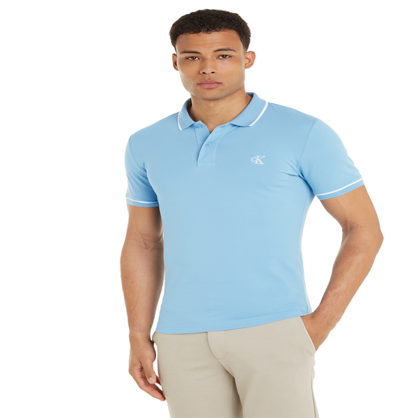 Calvin Klein Cotton Polo Shirt In Blue
