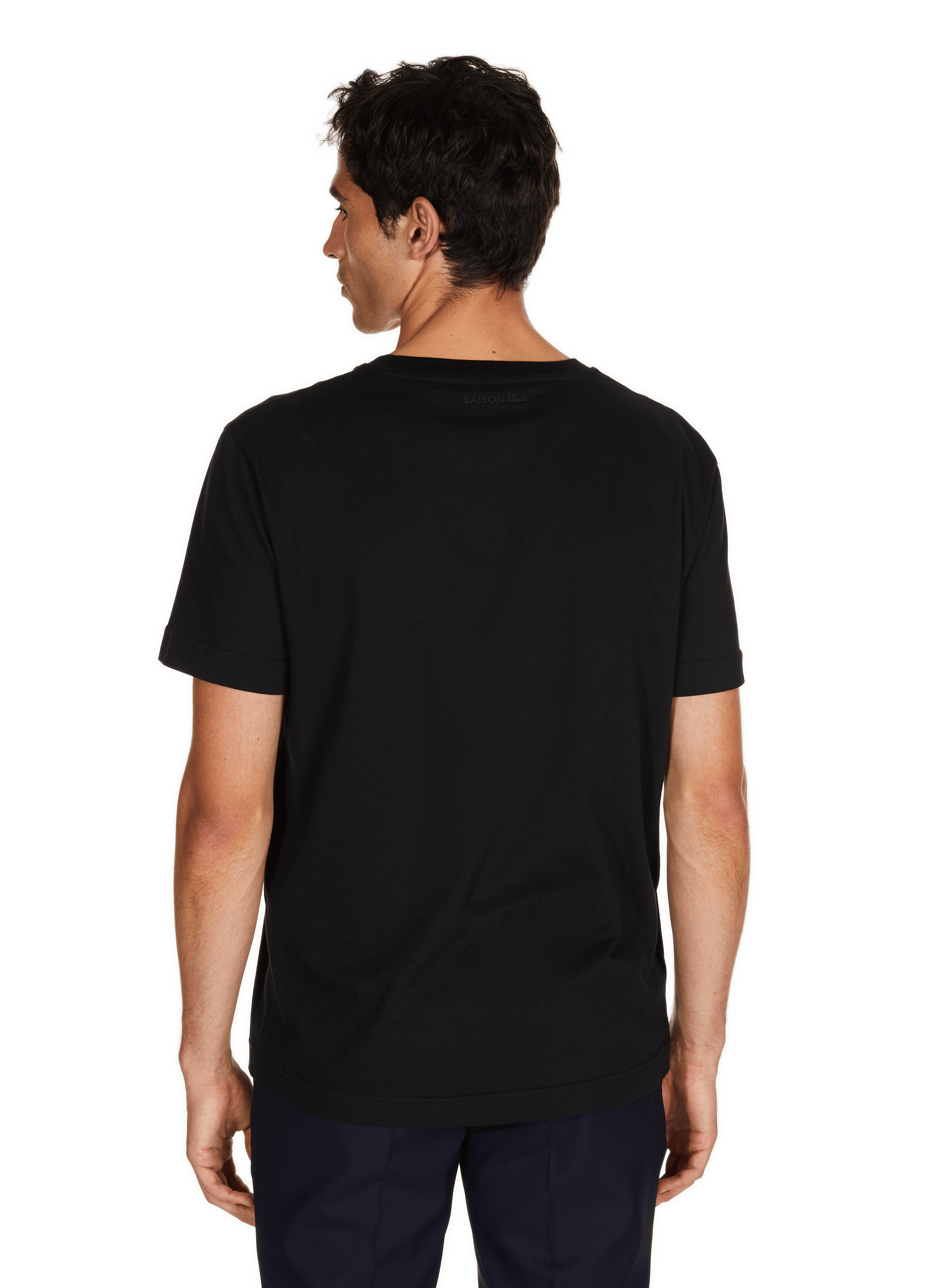 T-shirt Baff col rond en coton SAISON 1865 Noir