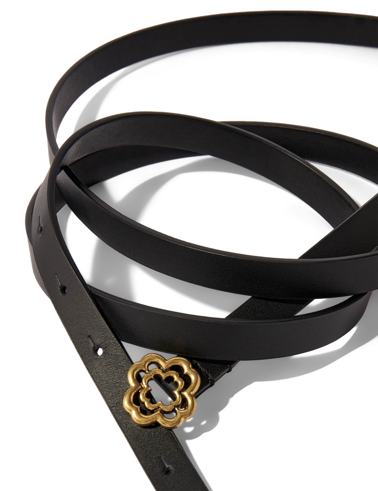 Ceinture à boucle en cuir MAJE Noir