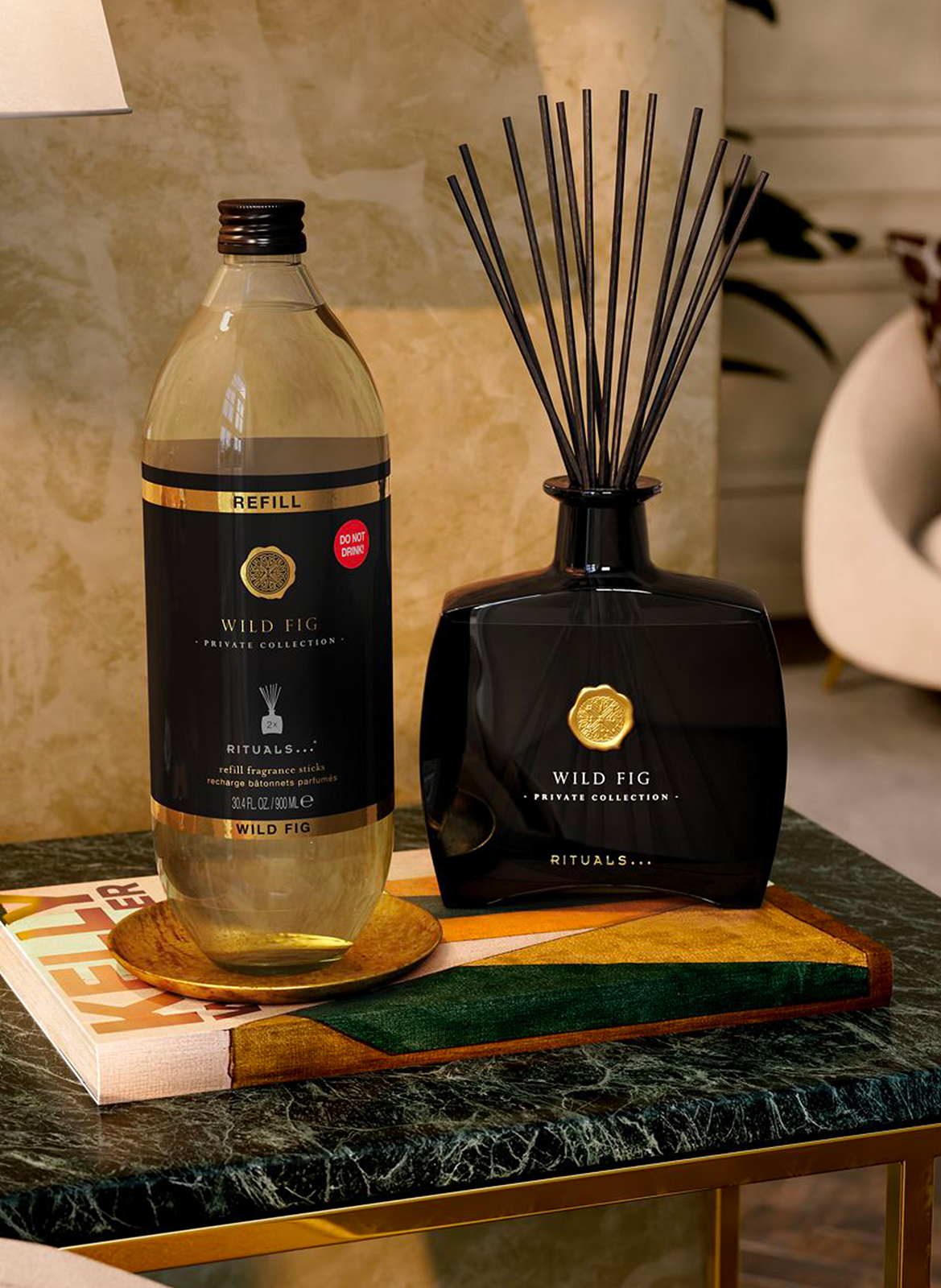 Recharge De Parfum D’ambiance Rituals The Ritual Of Ayurveda – 250 Ml, Senteur Rose Et Amande, Bâtonnets Inclus