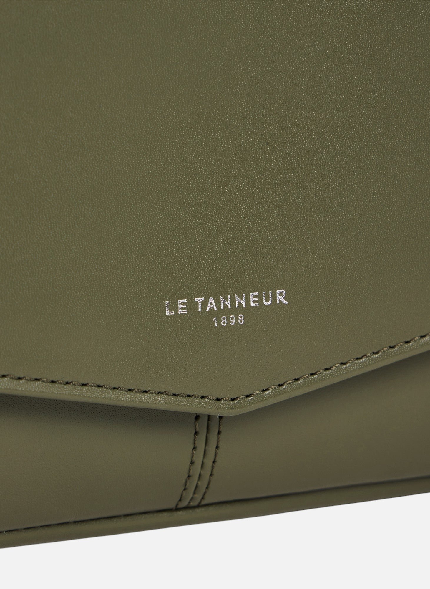 Sac pochette avec bandoulière amovible charlotte en cuir lisse LE TANNEUR Vert