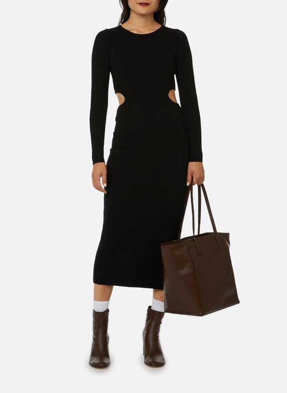 Ribbed knit midi dress Black by SAISON 1865 SAISON 1865 Ribbed knit midi dress Black