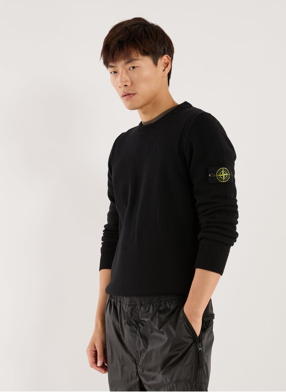 Pull en laine mélangé Noir by STONE ISLAND STONE ISLAND Pull en laine mélangé Noir