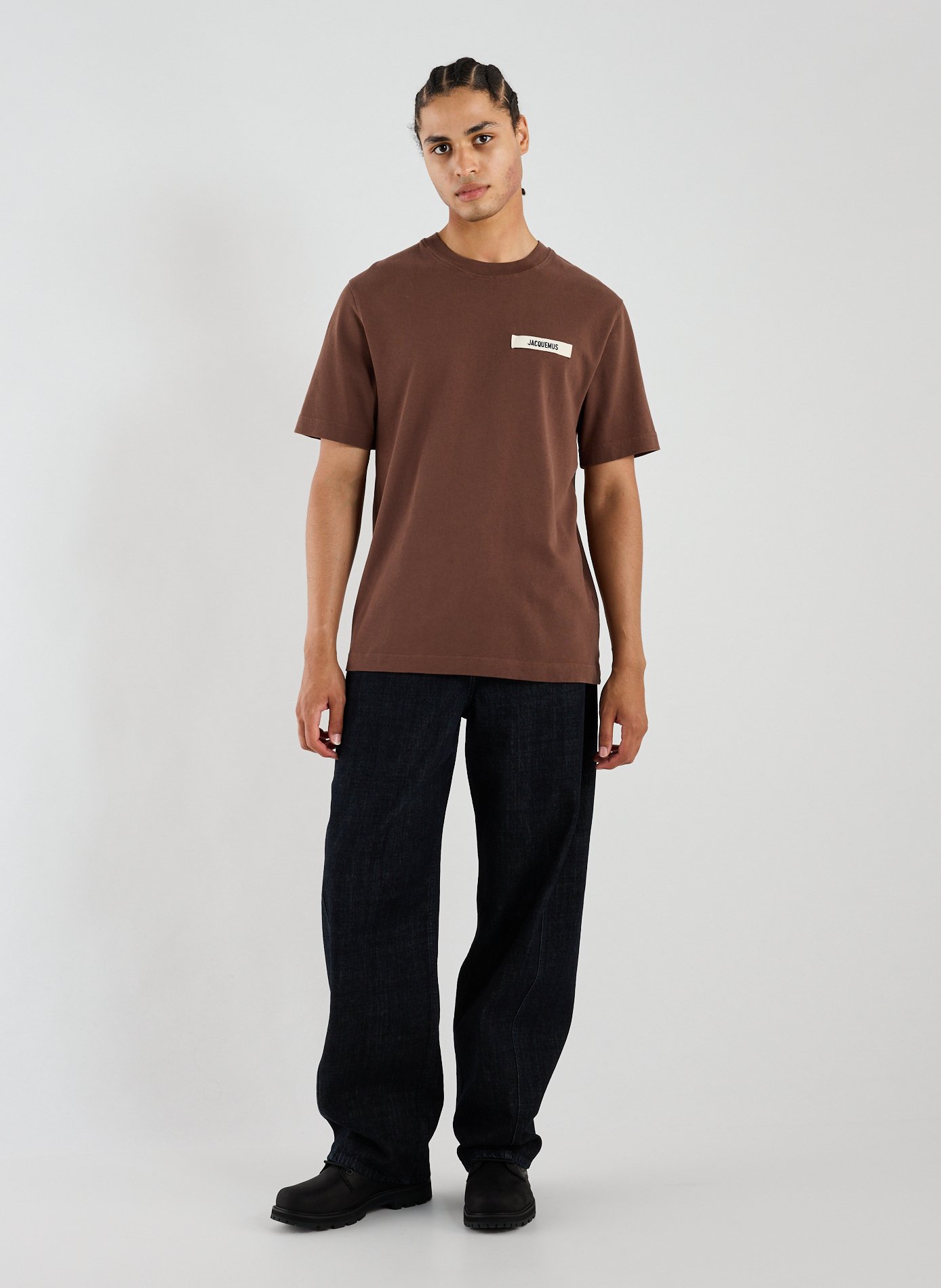 Straight-fit cotton T-shirt JACQUEMUS Brown