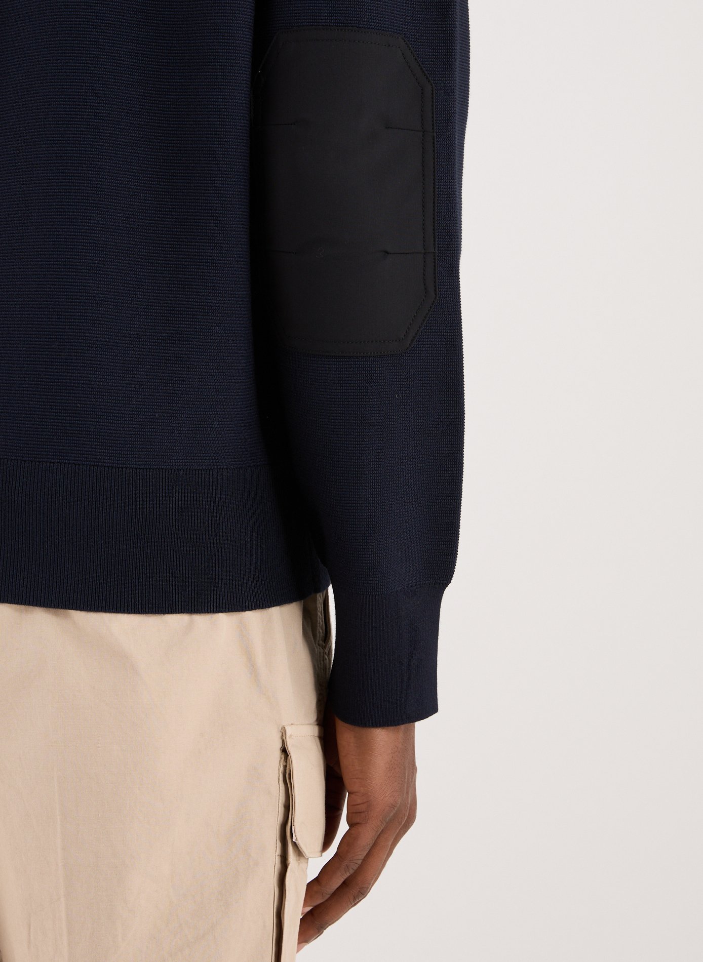 Textured Bi-material Sweatshirt MOOSE KNUCKLES Blue