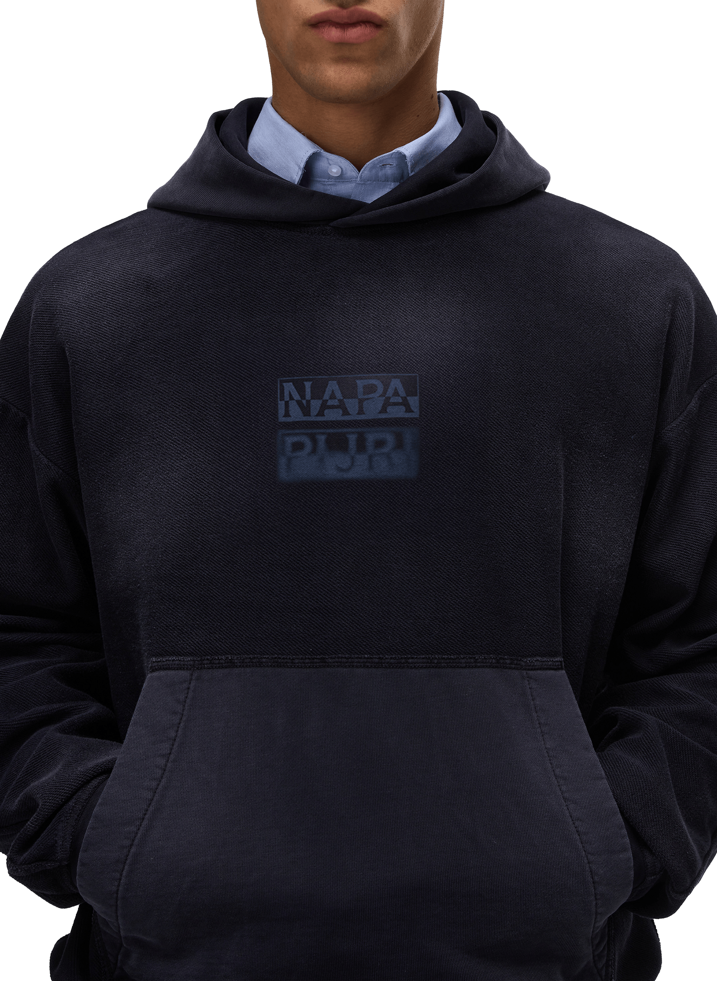 Cotton hoodie with logo NAPAPIJRI Blue