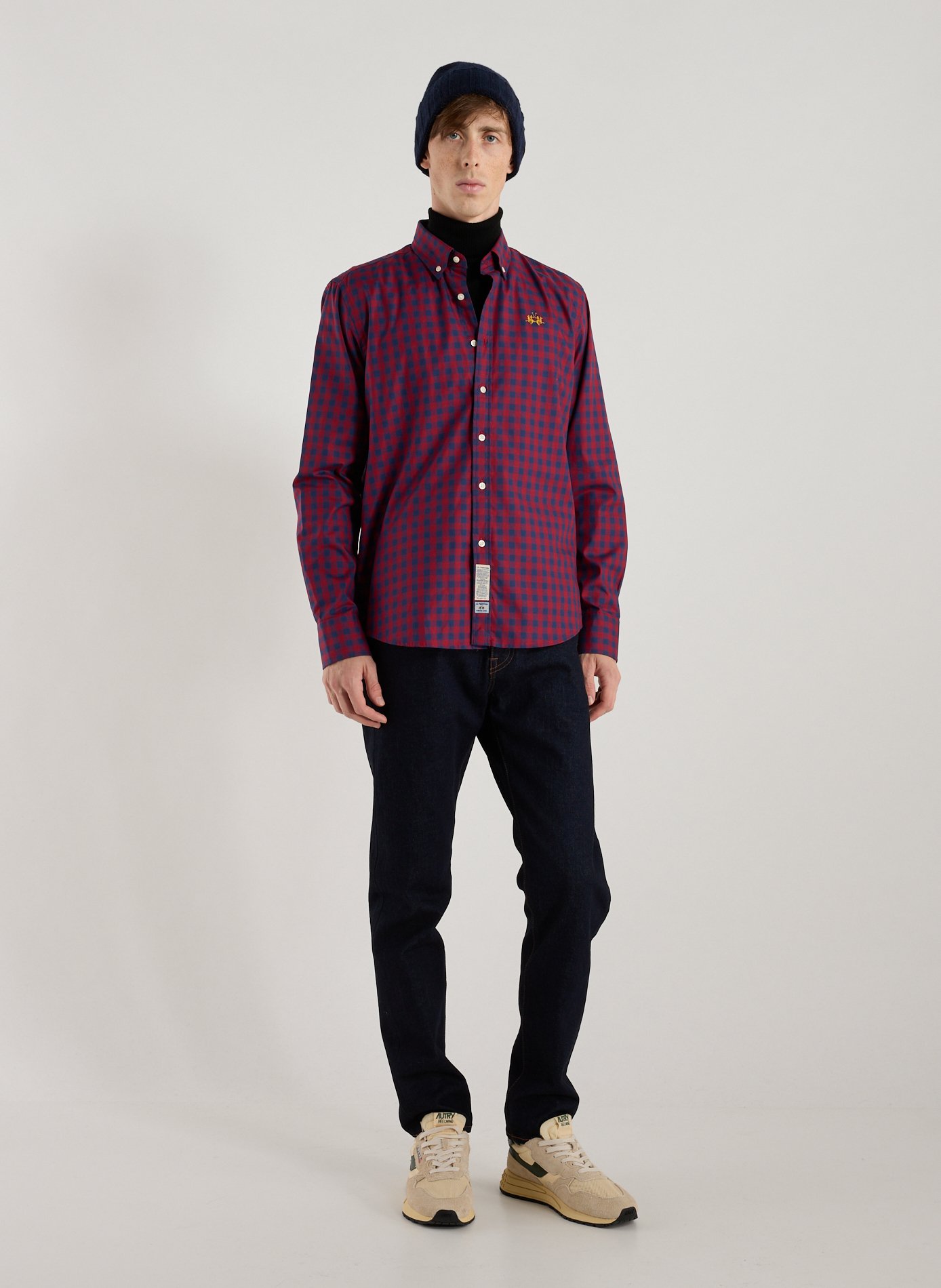 Checked cotton American collar shirt LA MARTINA Multicolour