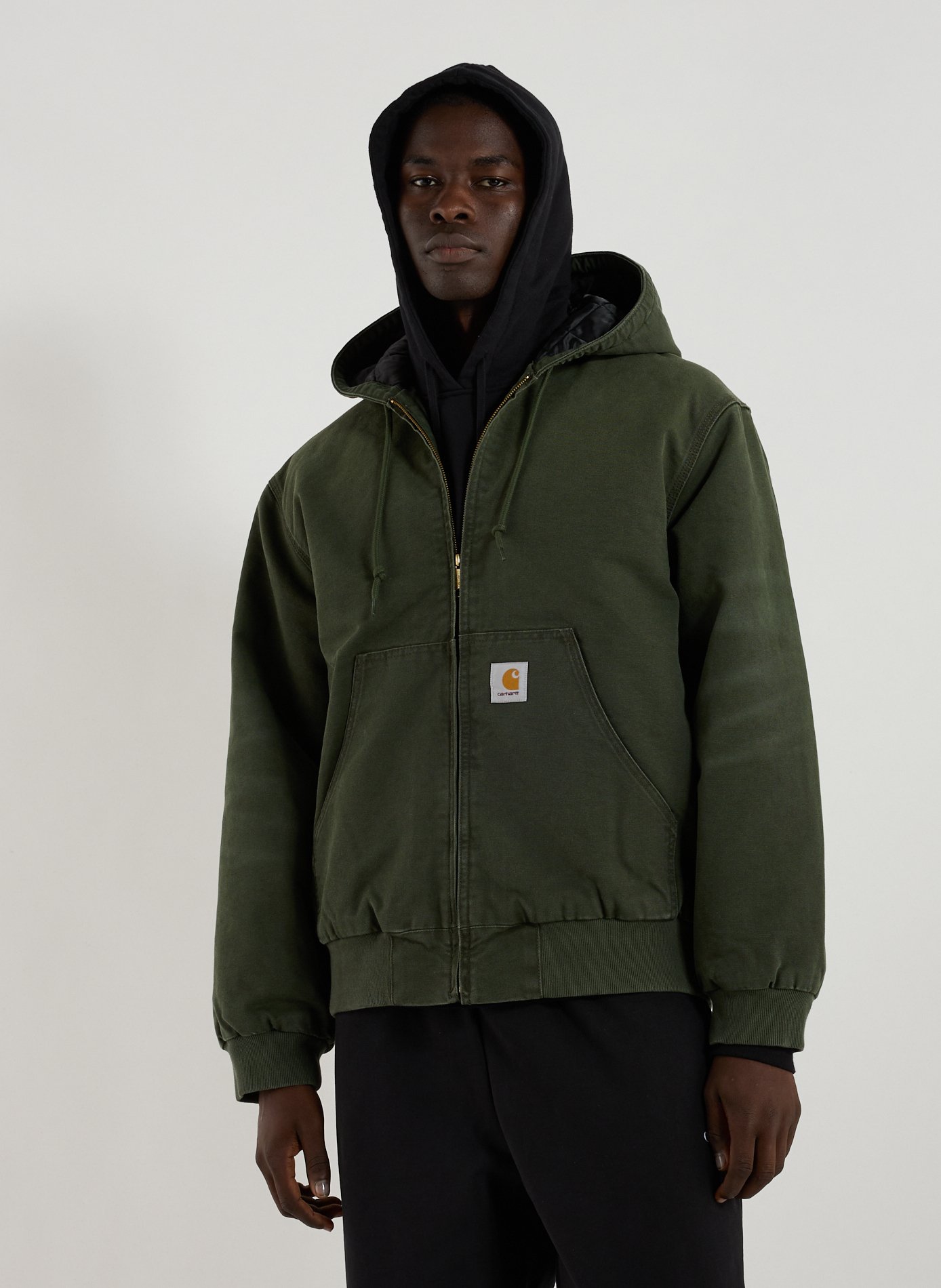 CARHARTT WIP Oversized cotton hooded jacket Green