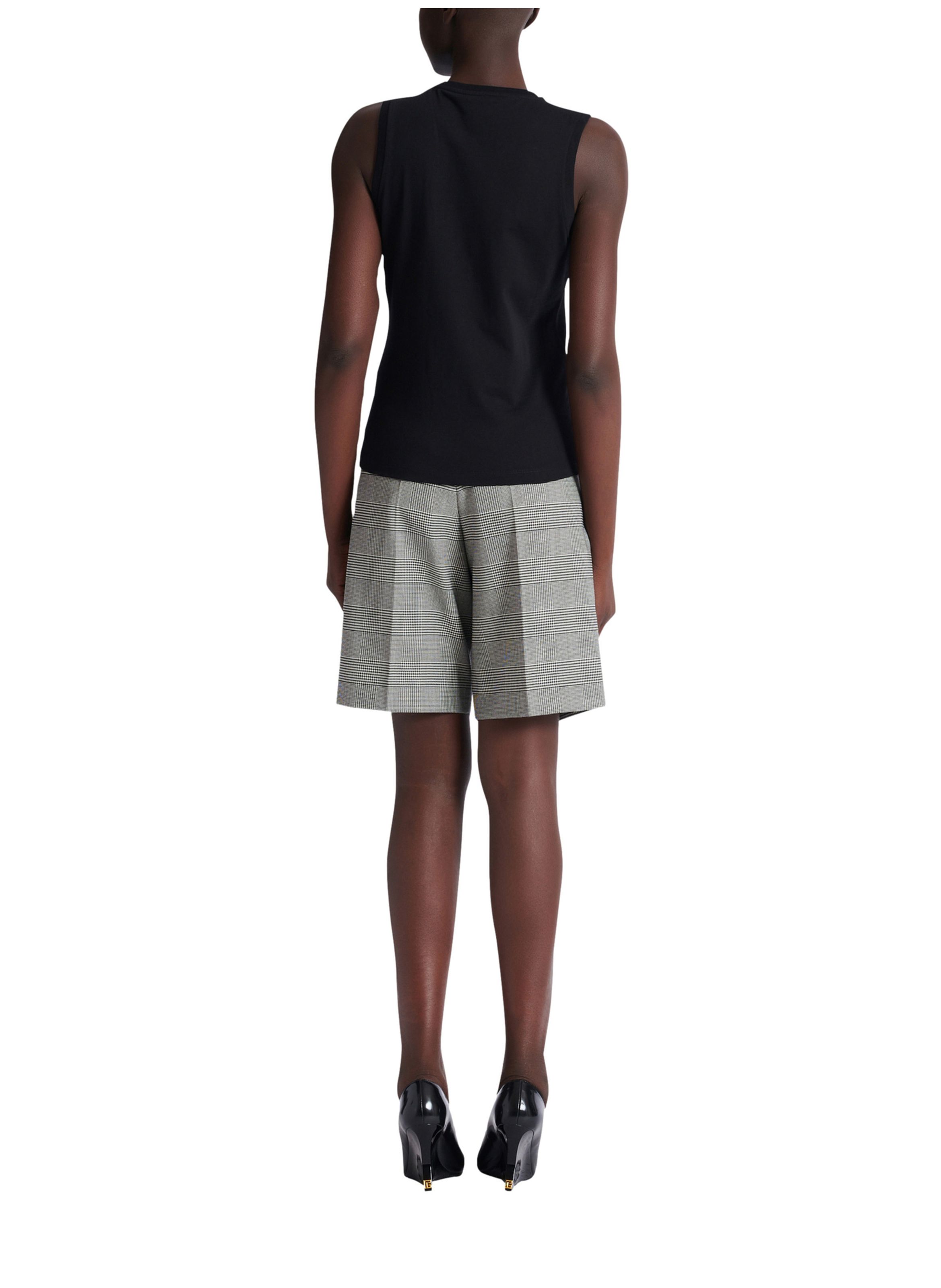 Débardeur décontracté avec imprimé balmain paris brush BALMAIN Noir