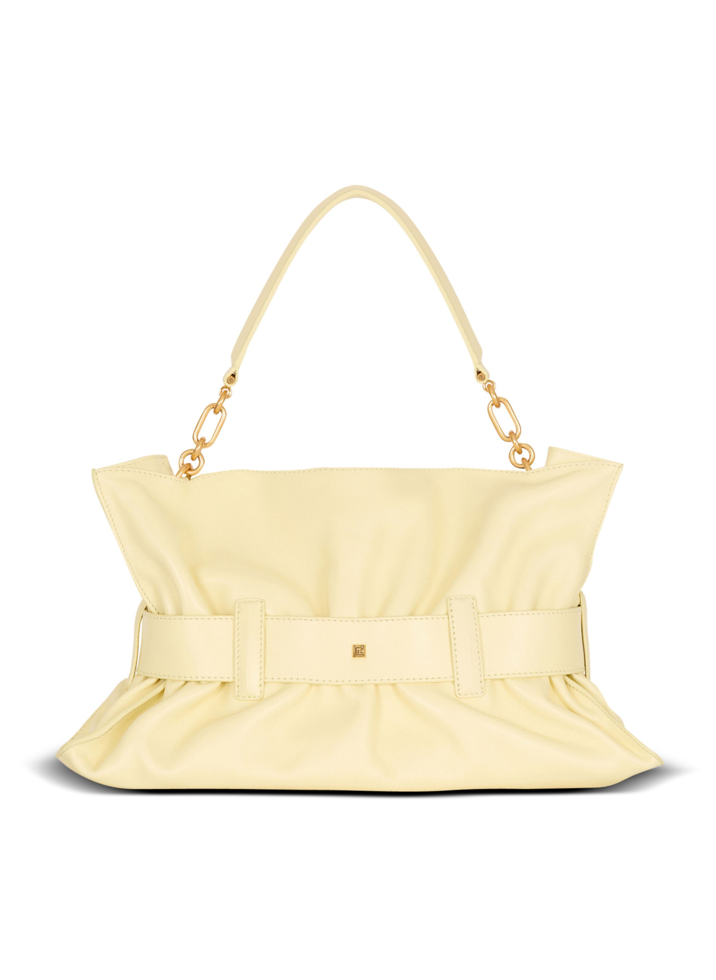 Sac anthem medium en cuir de veau BALMAIN Jaune