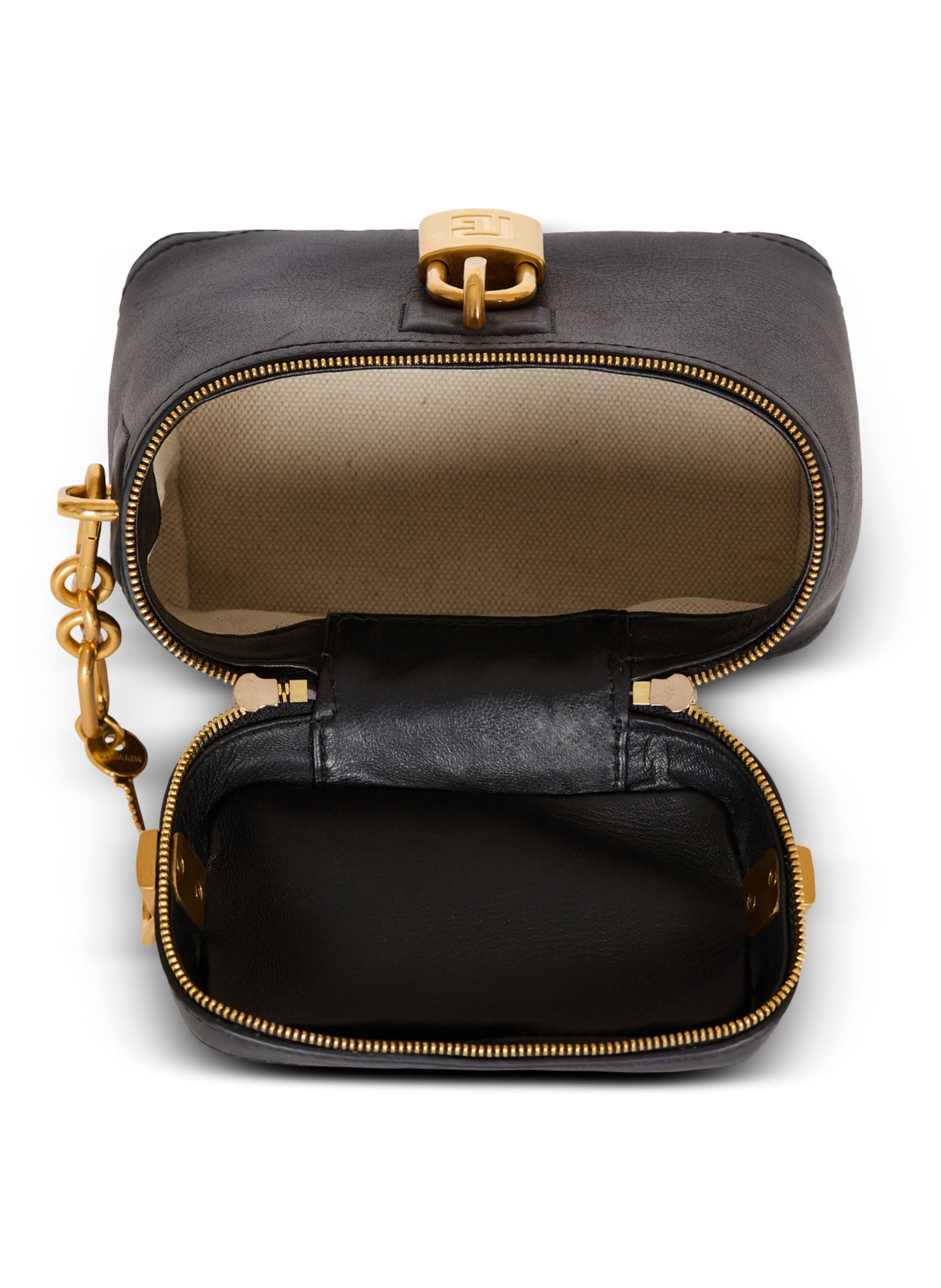 Sac pulse vanity en cuir de veau BALMAIN Noir