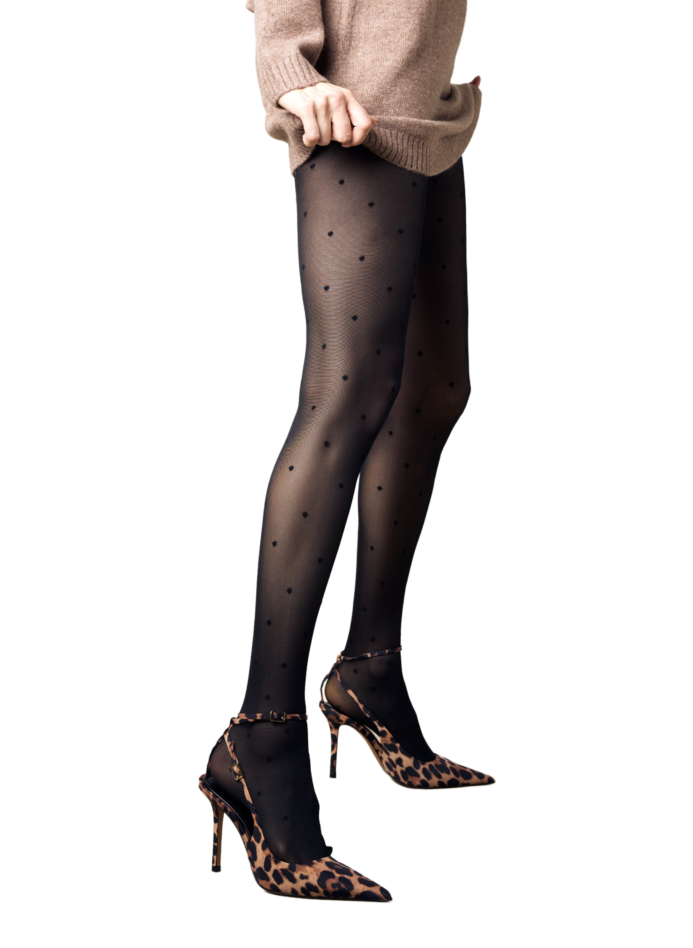 Patterned Plumetis Tights 35D LE BOURGET Black