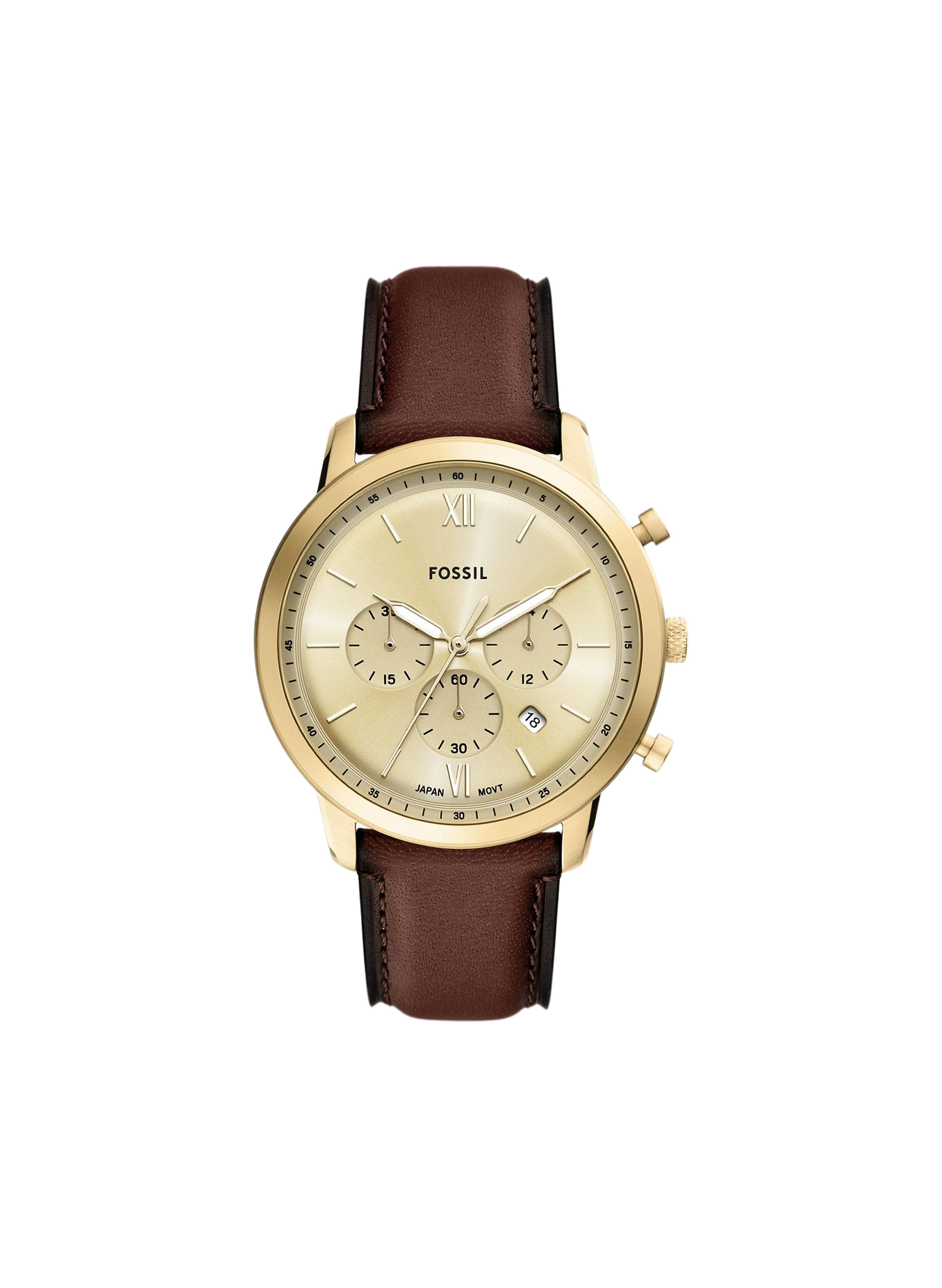 Montre Neutra bracelet en cuir FOSSIL Doré