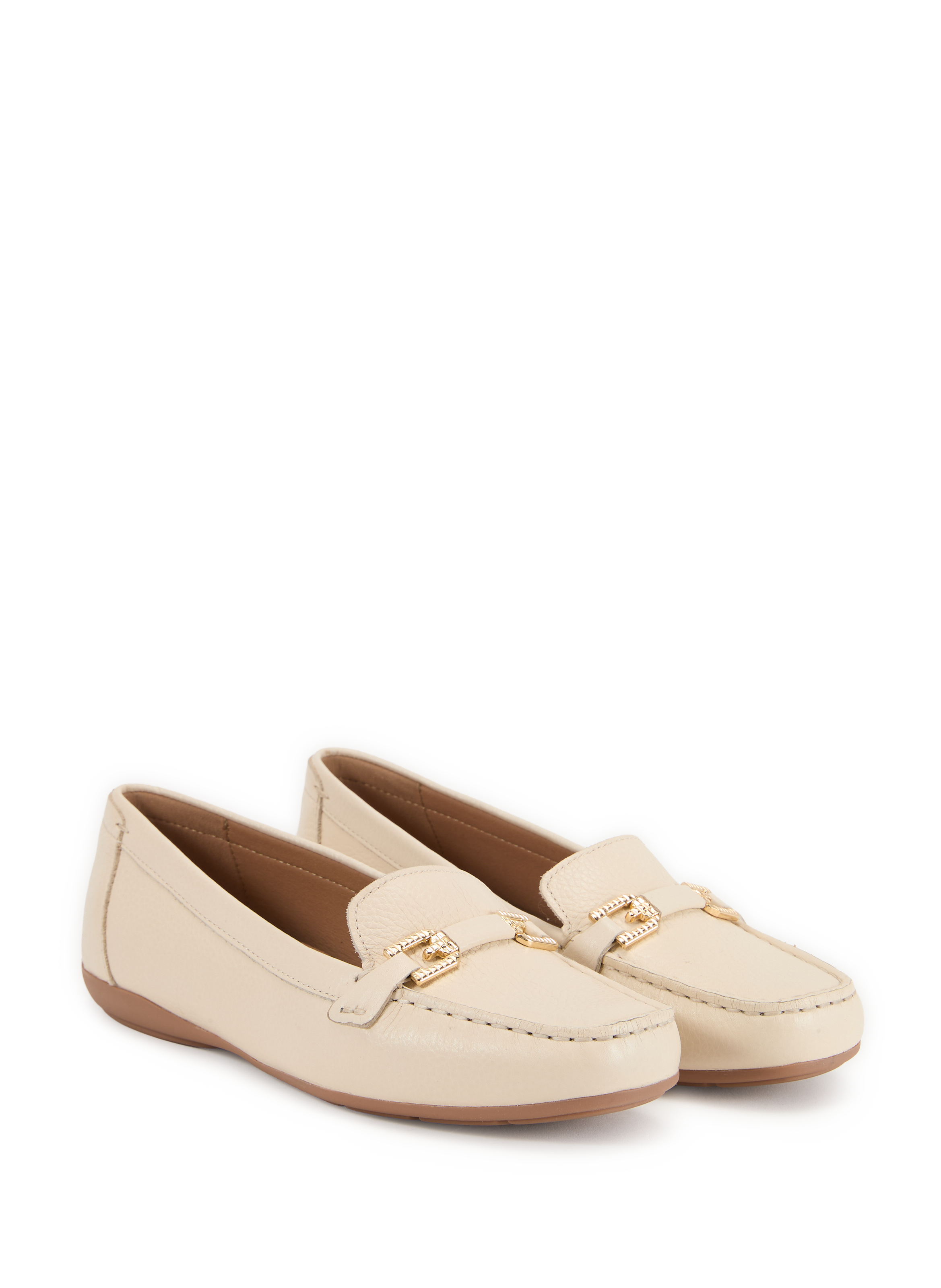Annytah Leather Moccasins GEOX Beige