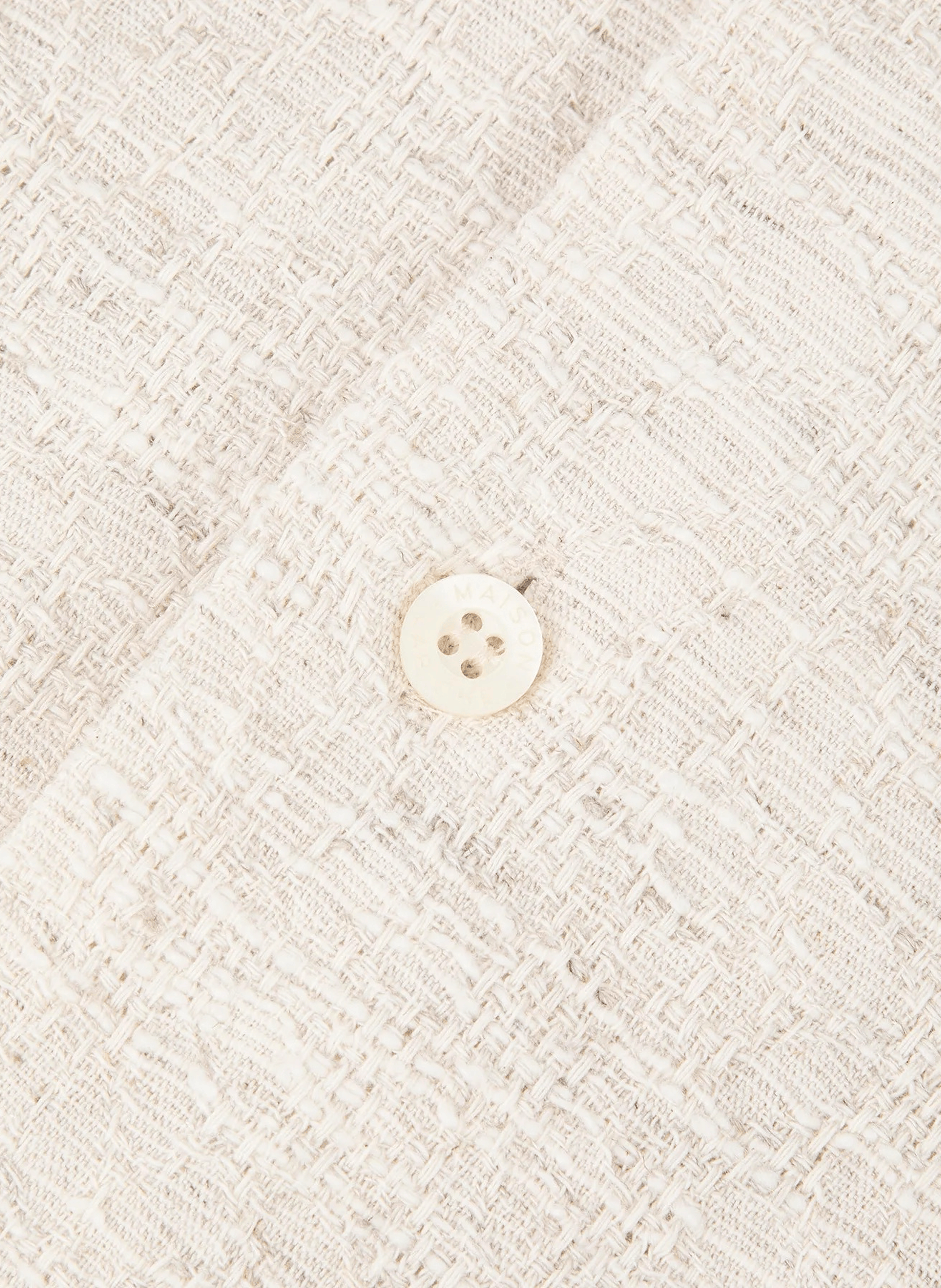 Chemise Germain à manches courtes en coton et lin MAISON LABICHE Beige