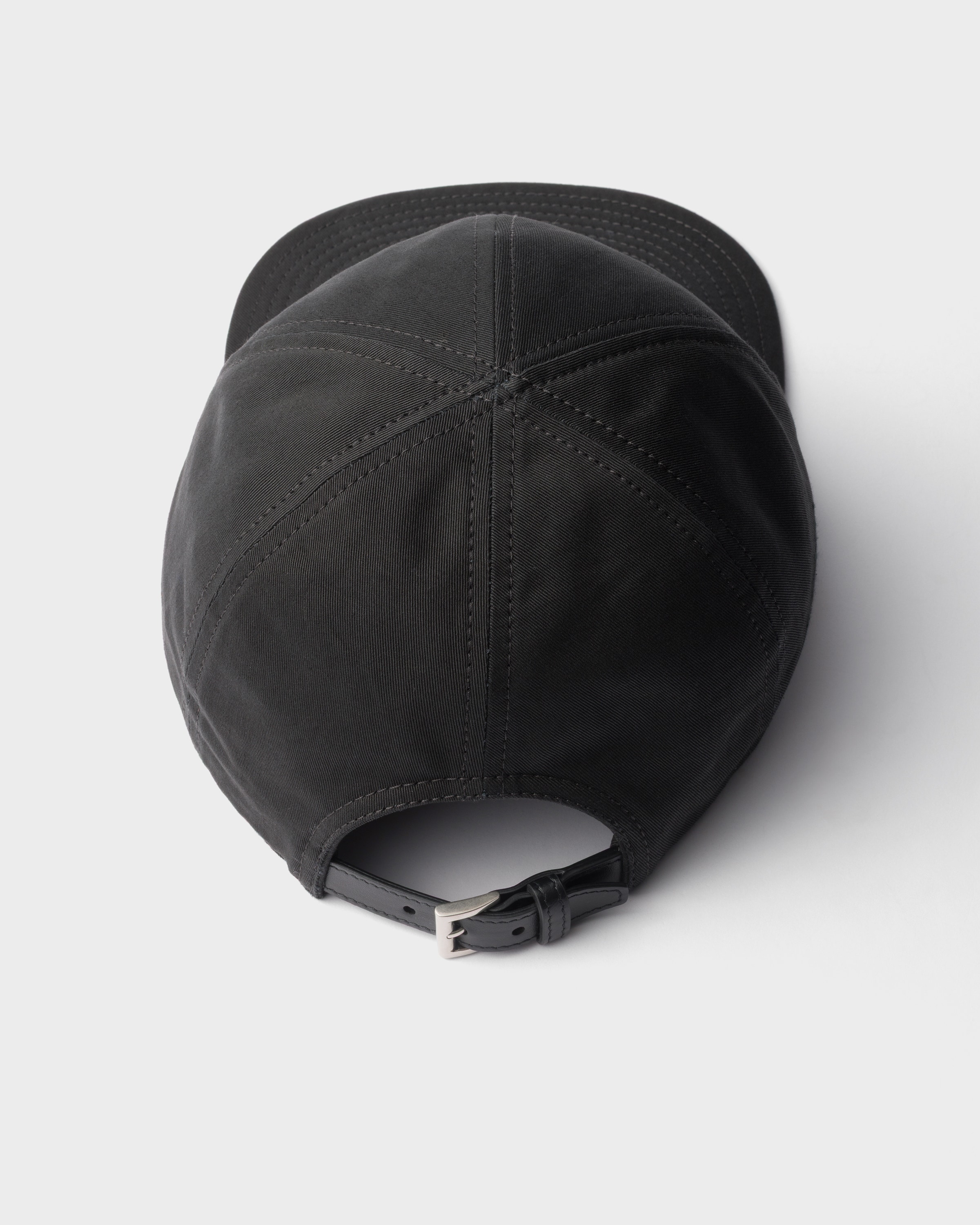 Casquette de baseball en coton PRADA Noir
