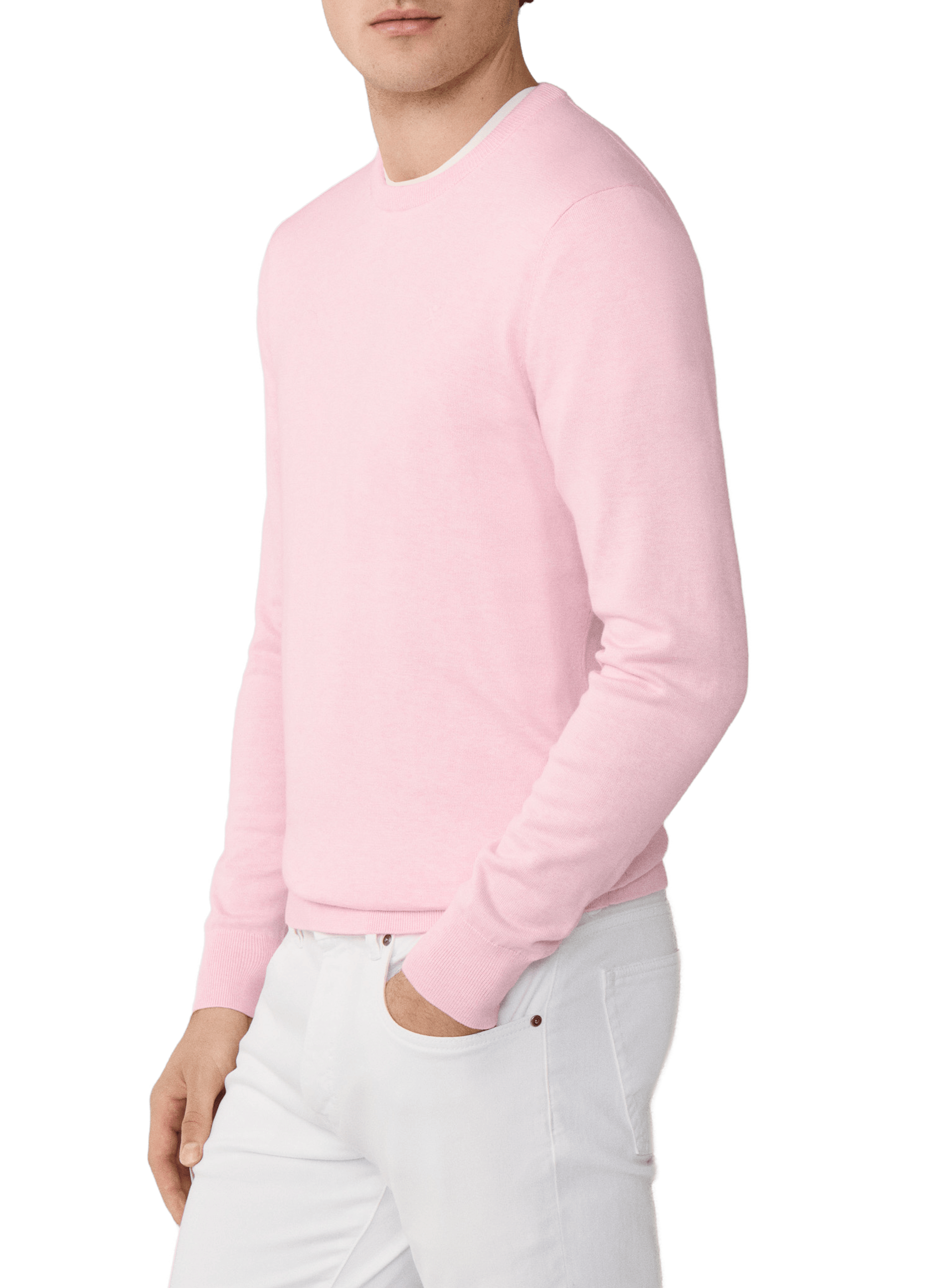 Round neck sweater in cotton and silk HACKETT Pink