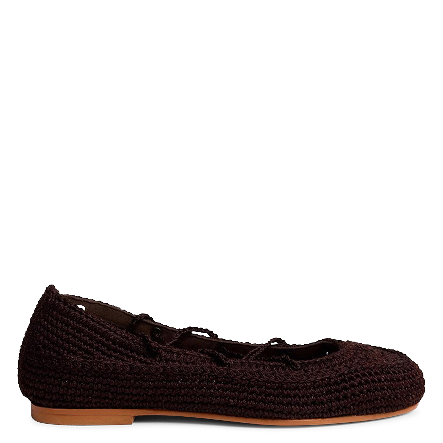 Ballerines plates effet raphia wetov JONAK Marron