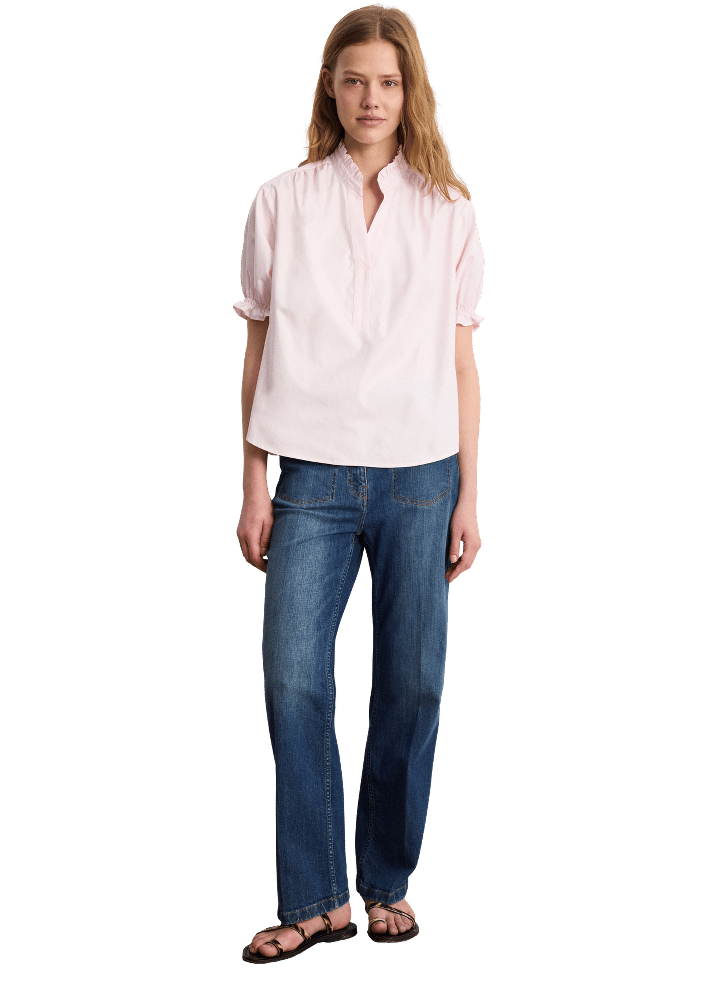 Blouse en coton à volants - celestine PABLO Beige