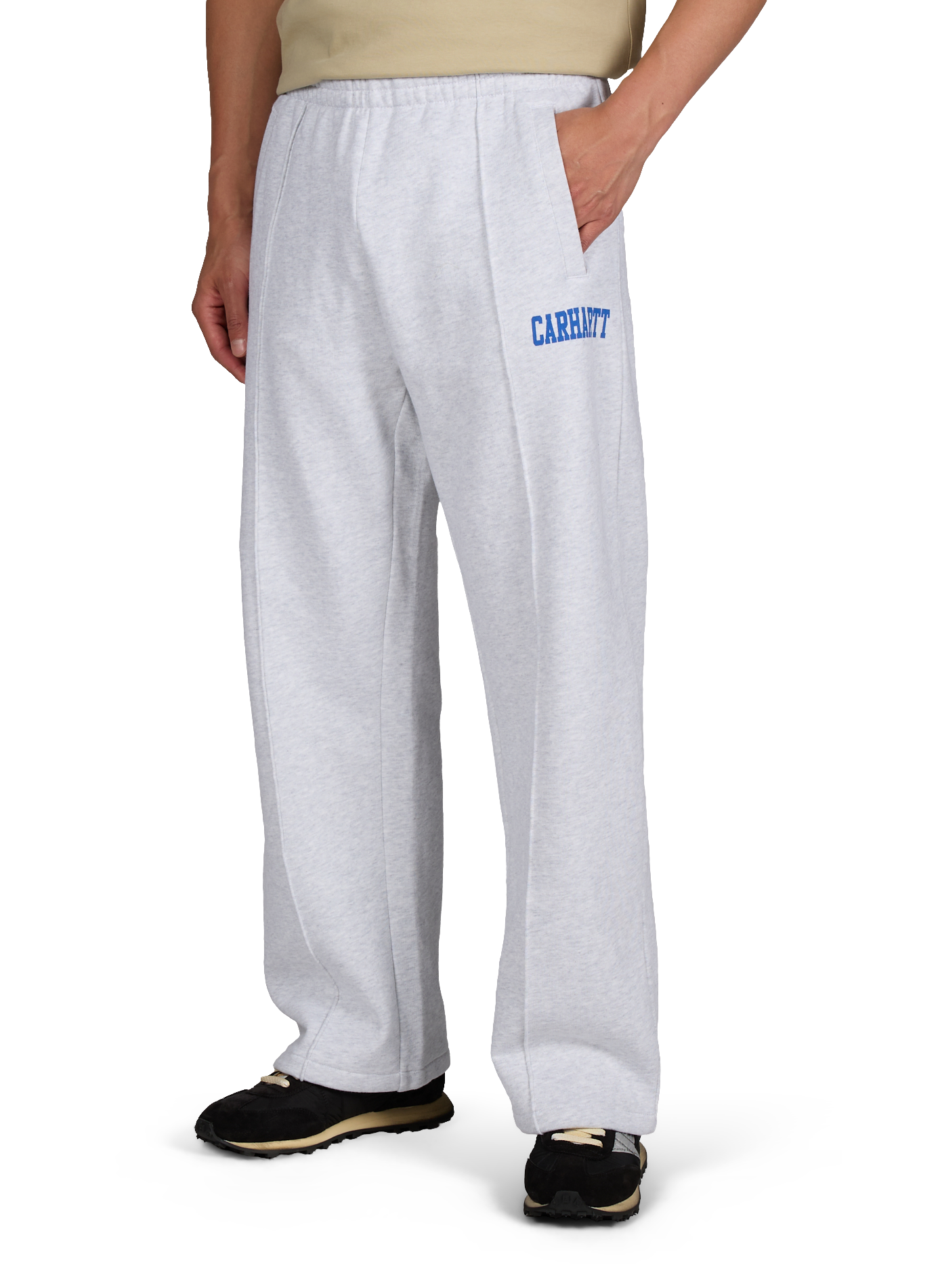 Straight cotton logo jogging pants CARHARTT WIP Grey