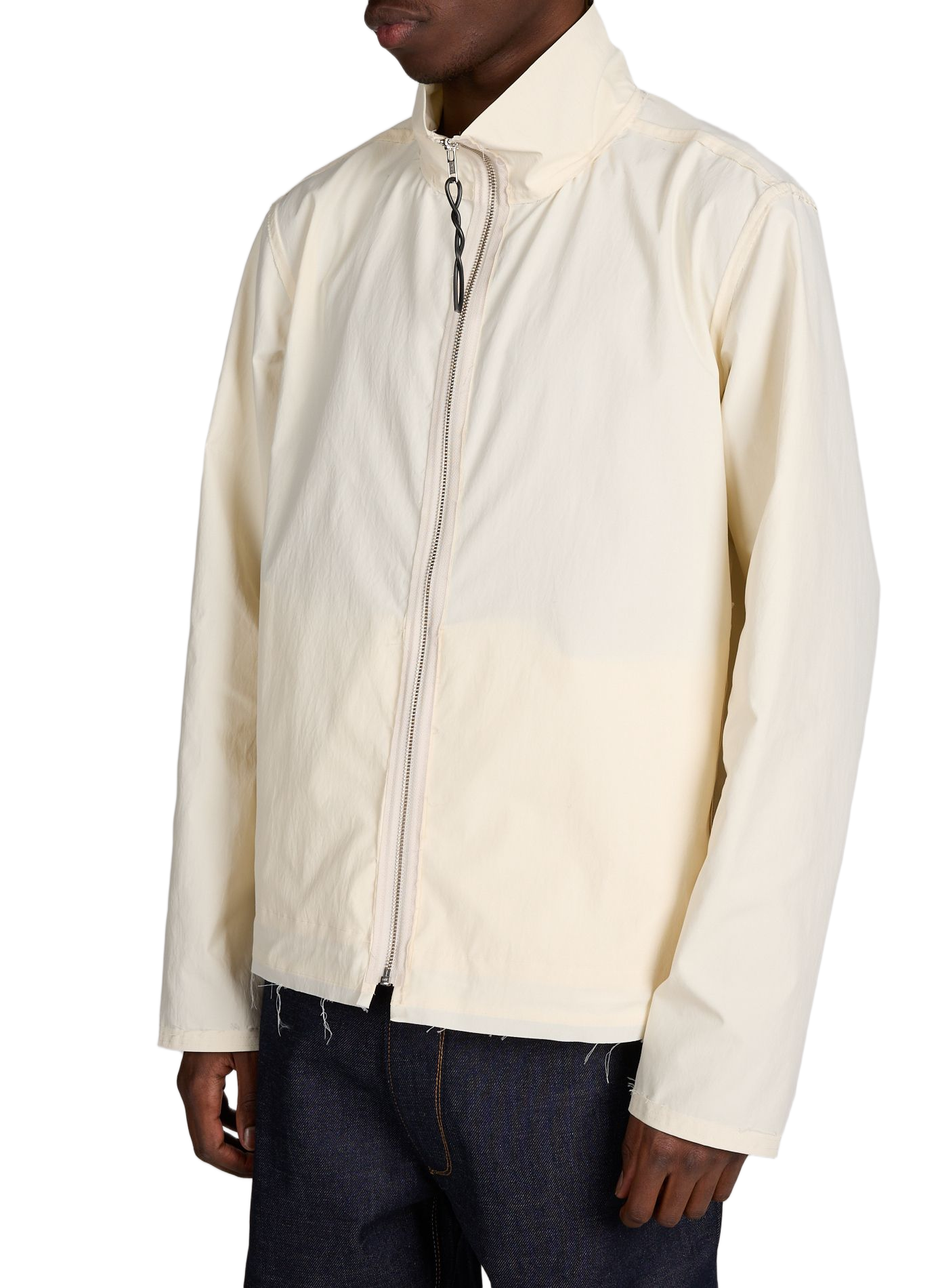 Jacket with zip collar and frayed edges CAMIEL FORTGENS Beige