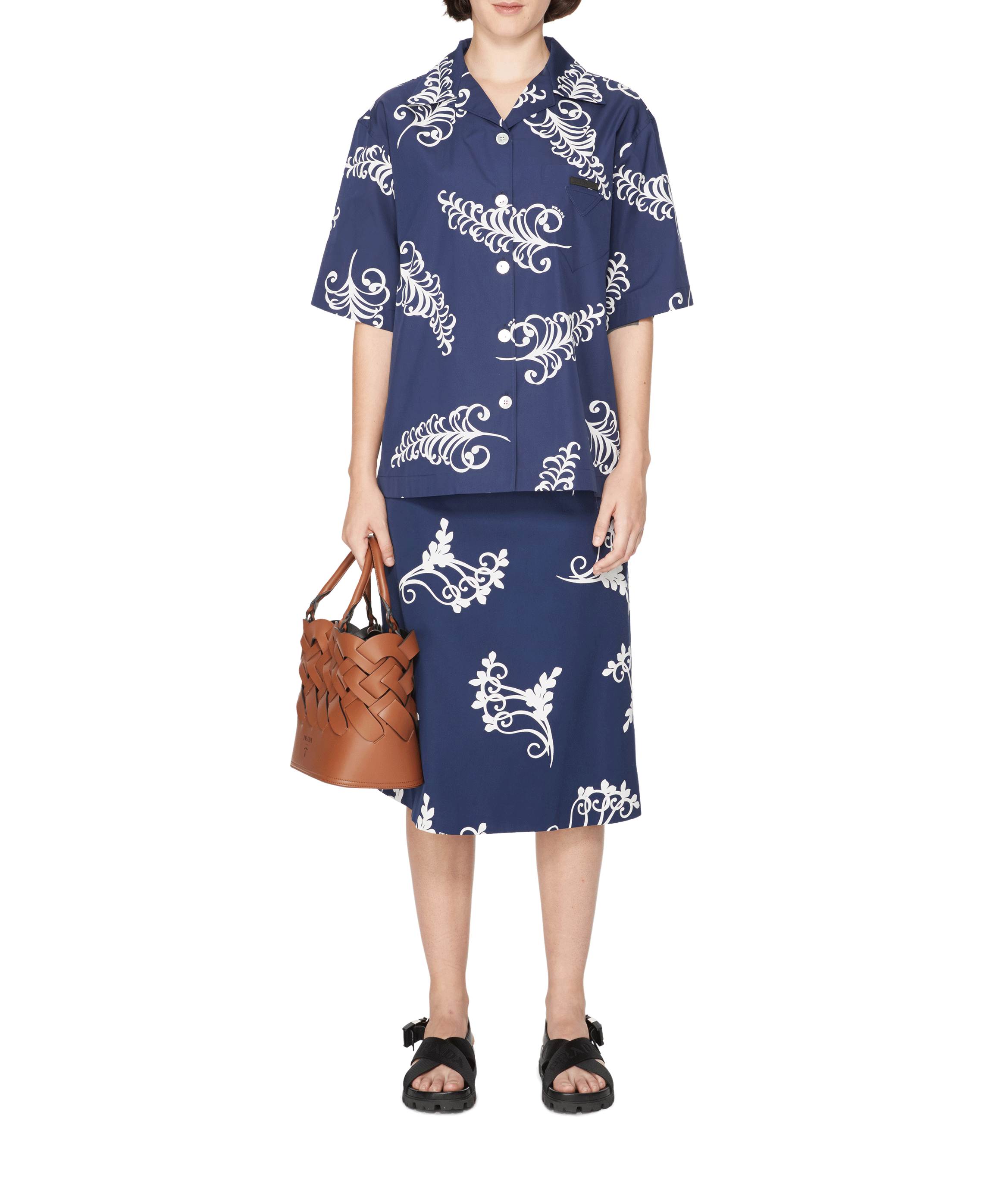 Cotton poplin Shirt PRADA Blue