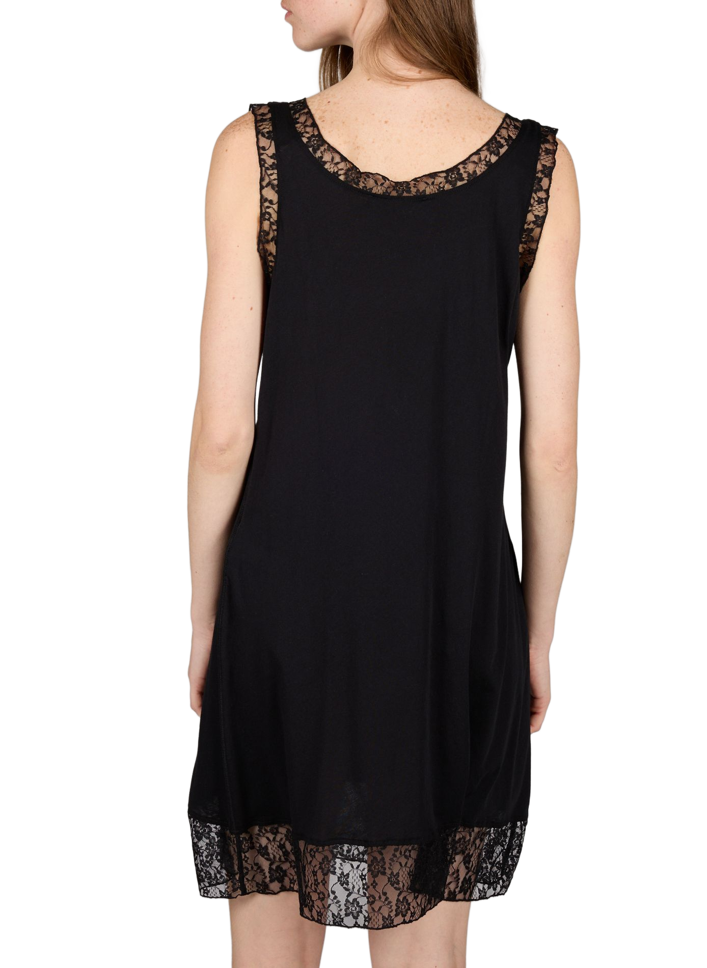 Short dress with lace panels in cotton OUR LEGACY Black