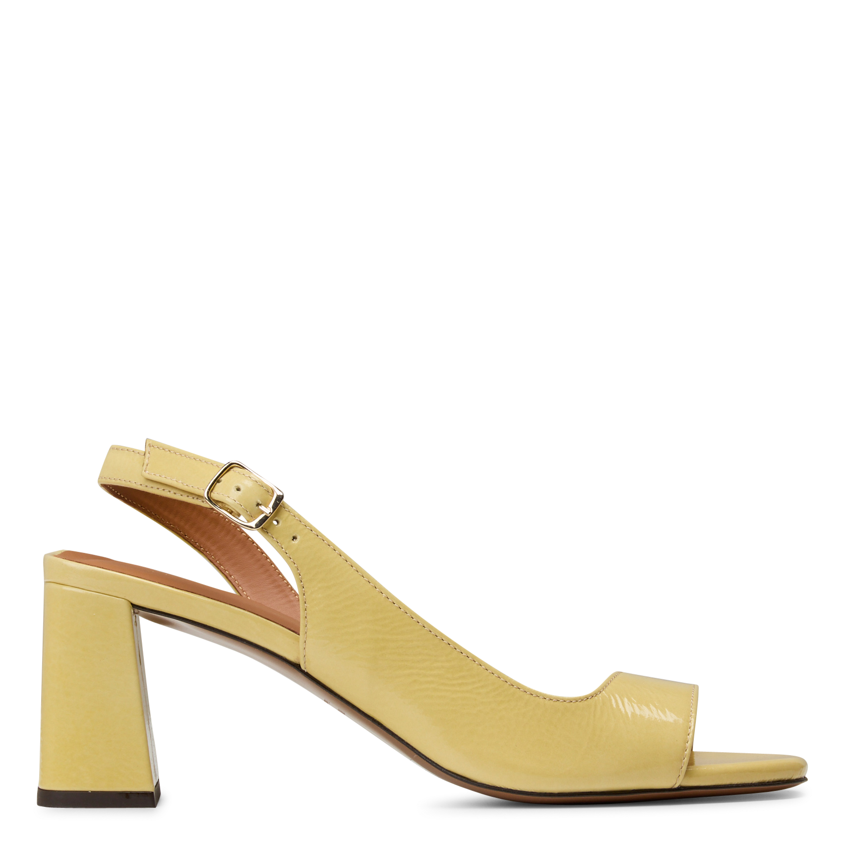 Sandales à talons en cuir vernis n°674 RIVECOUR Jaune
