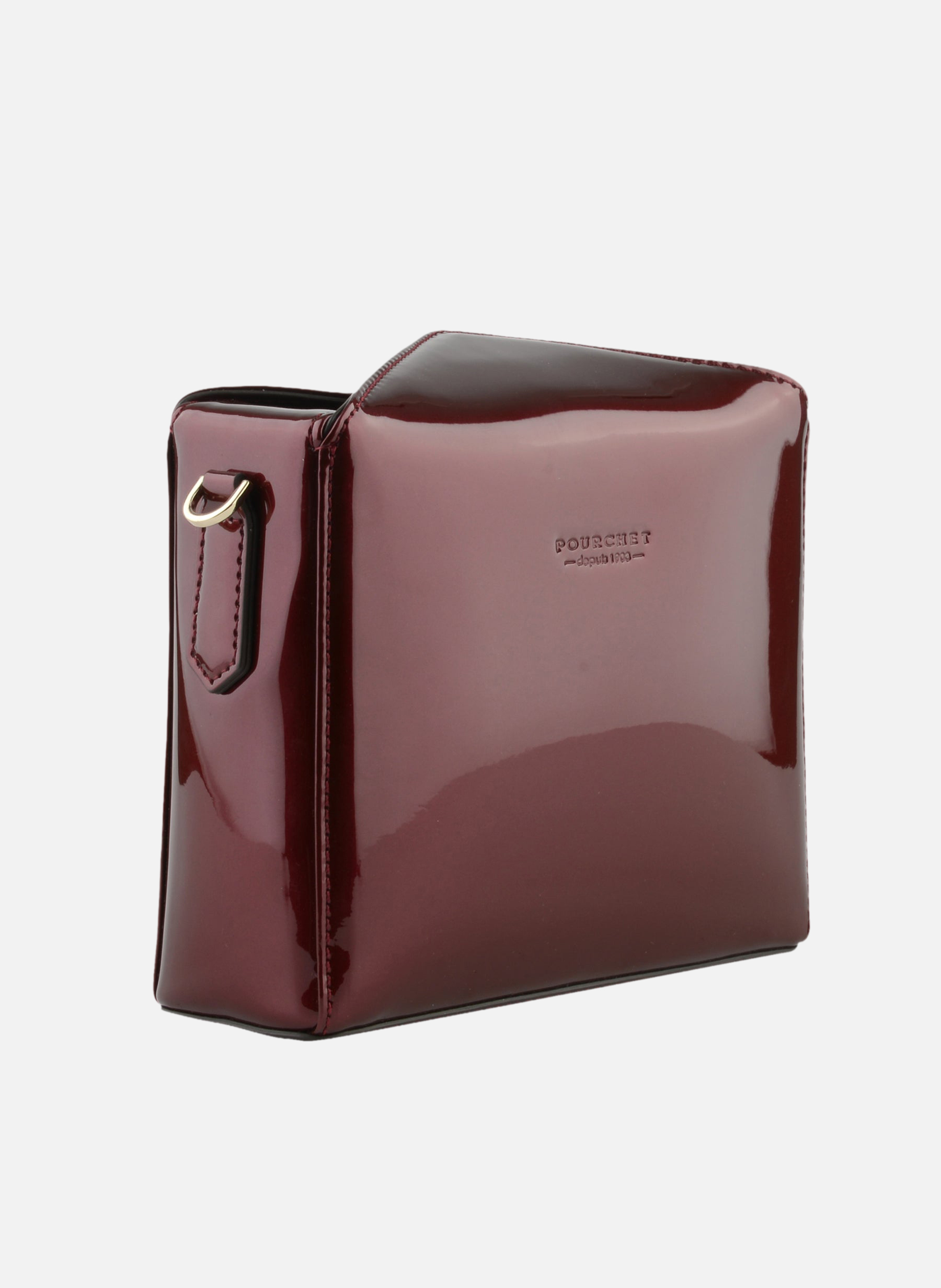 Cassetta vernis | sac porté épaule en cuir de vachette | Rouge POURCHET Femme