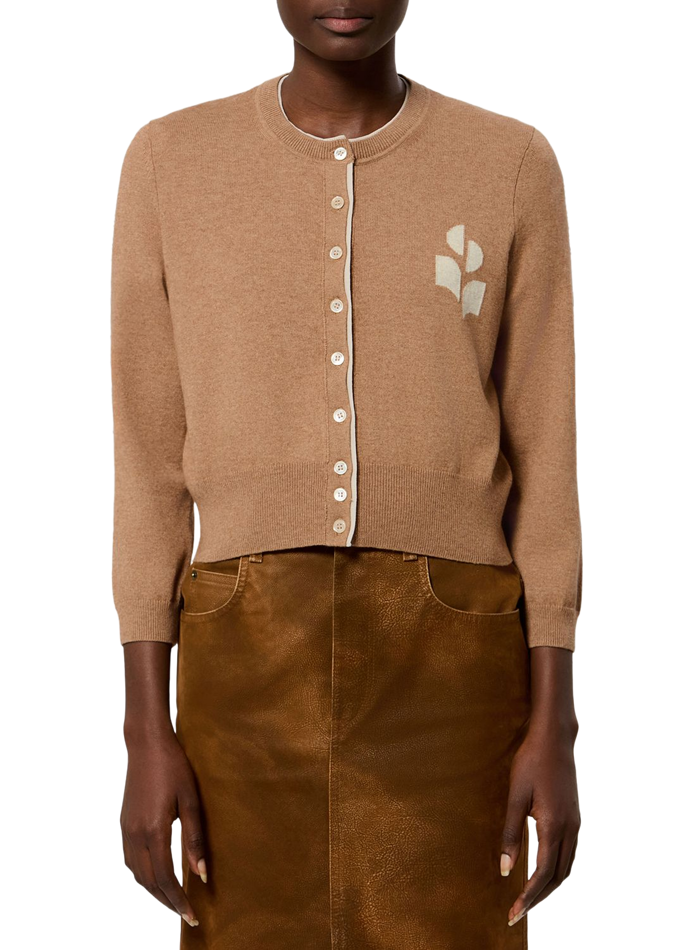 Cardigan mit Logo aus Baumwolle und Wolle ISABEL MARANT Mehrfarbig