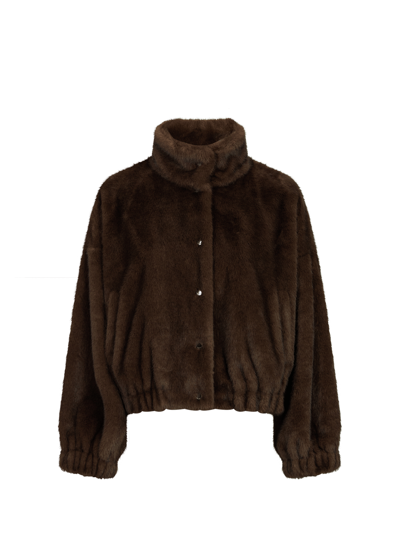 Coat with high collar and faux fur finish MAX MARA WEEK END Brown